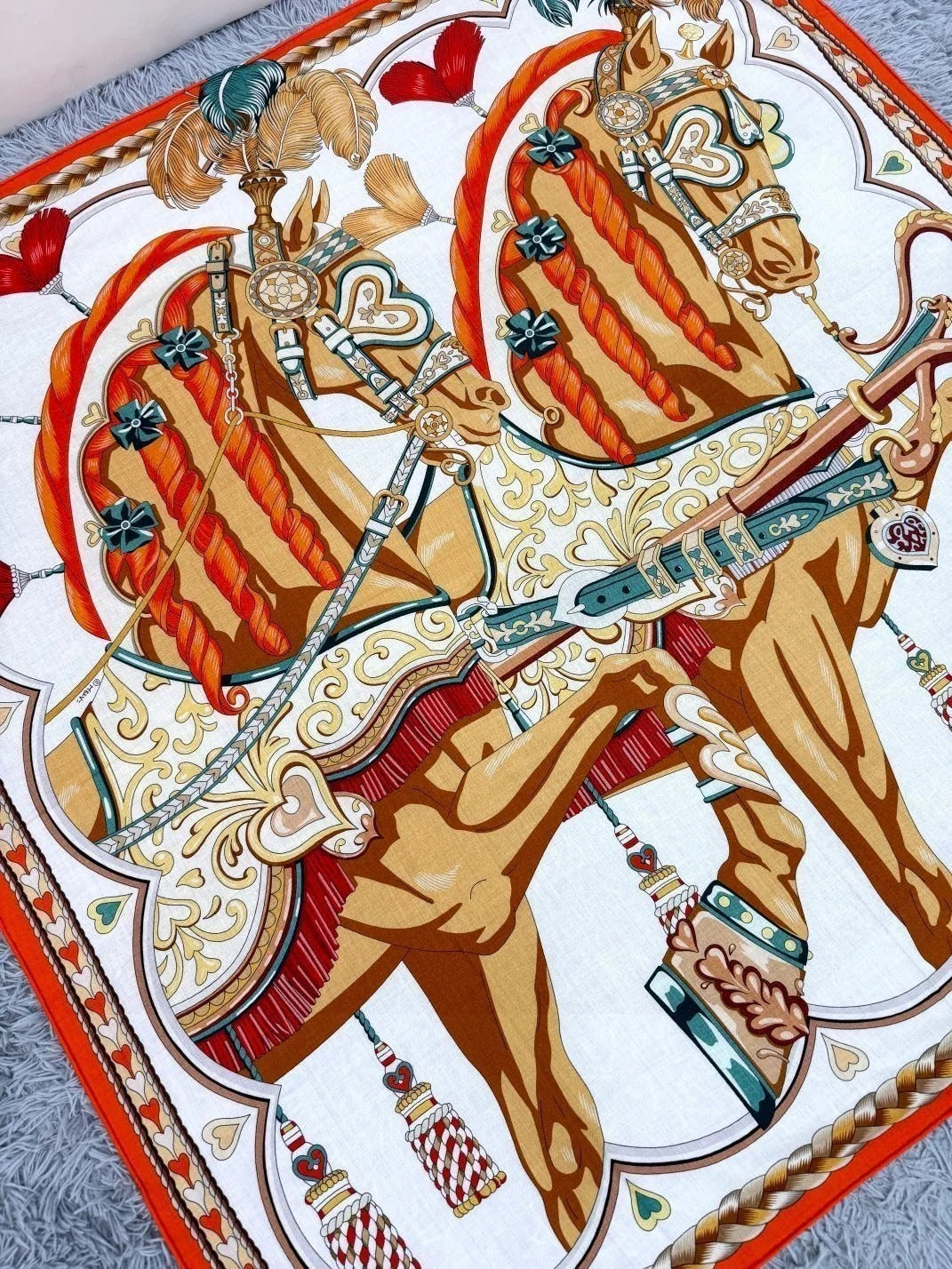HERMES 25S SCARF 135 IN CASHMERE SILK 730647
