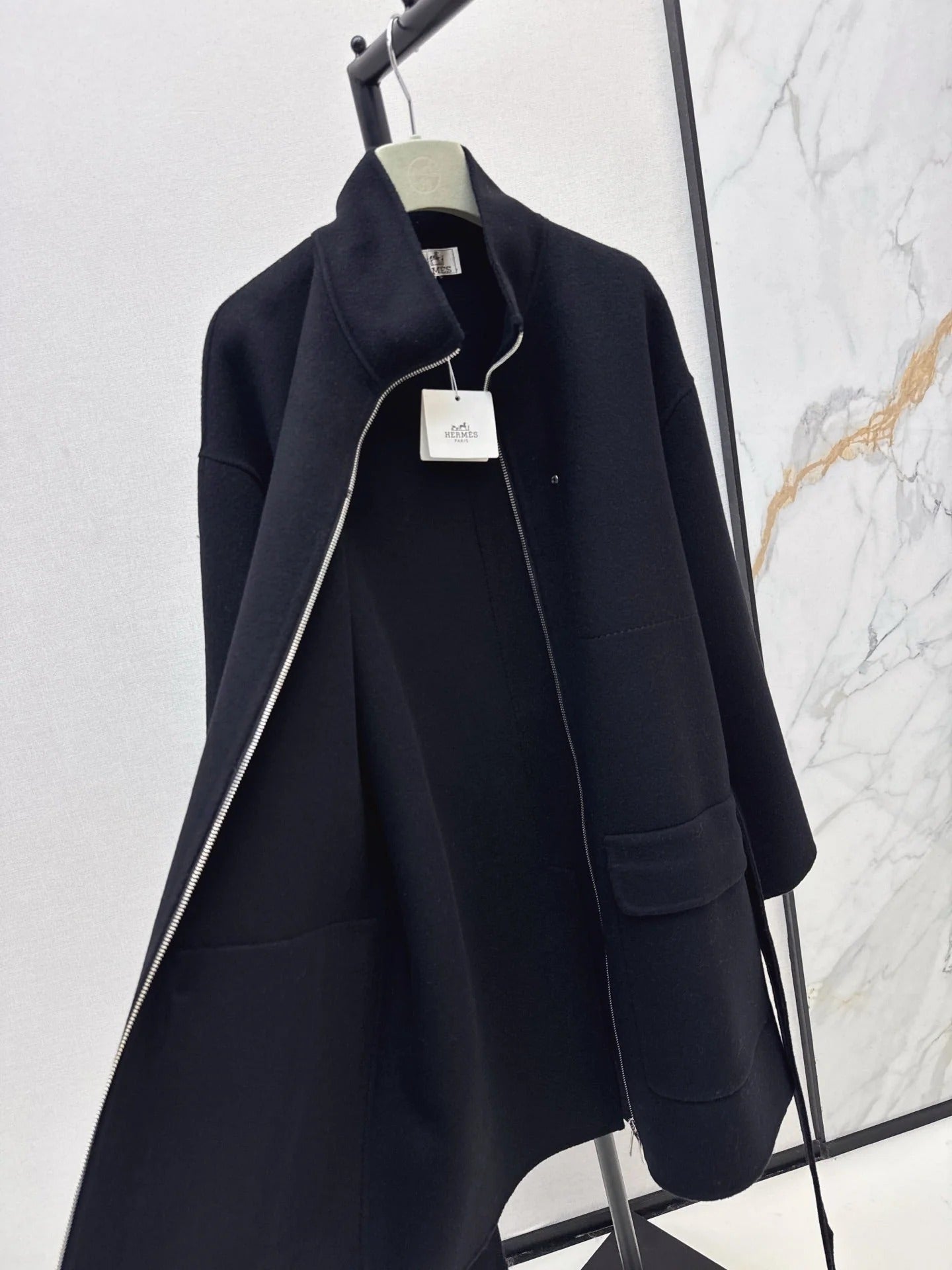 HERMES 25S STAND-COLLAR ZIP-UP JACKET 037