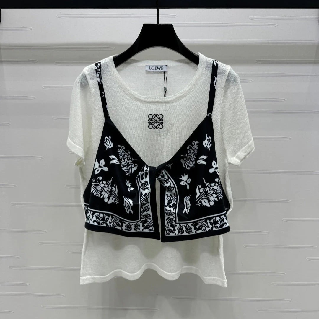 LOEWE TWO PIECE TOP WHITE AND BLACK 274903