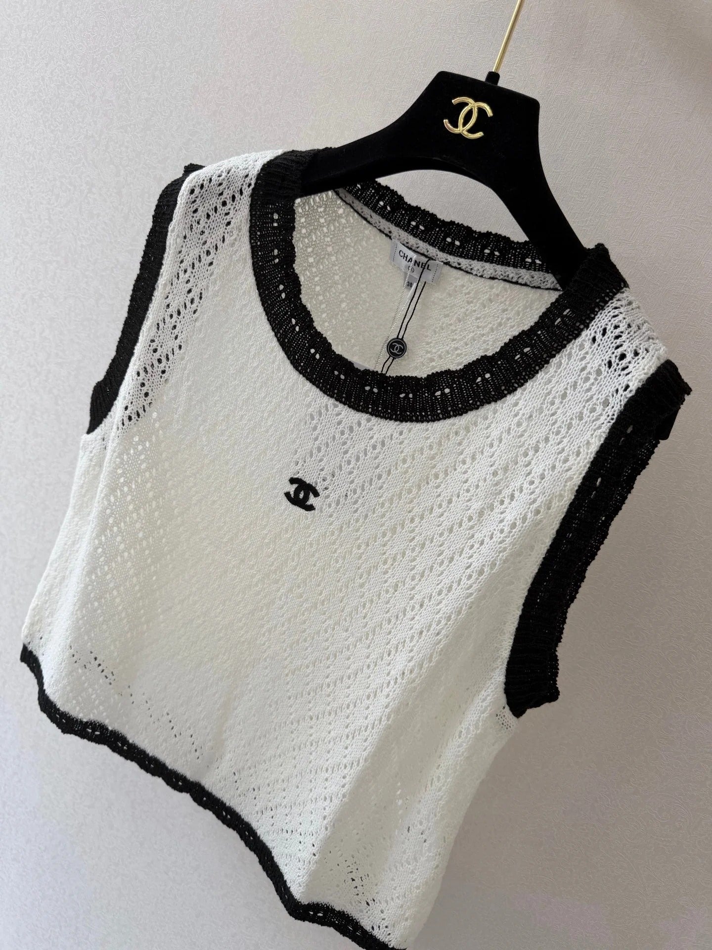 Chanel 2026 Vest Black and White Cotton 394798