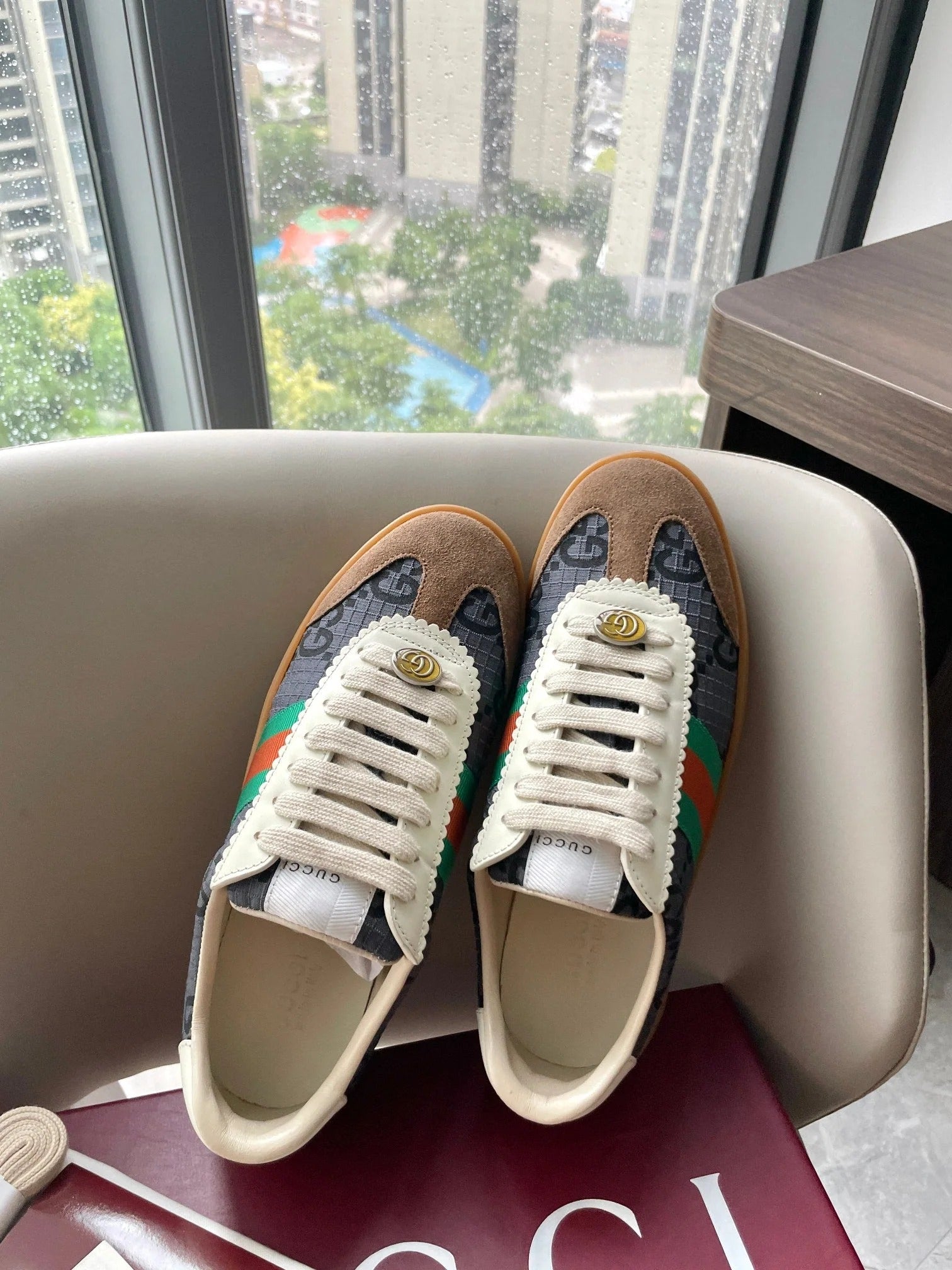 GG 26 Sneaker Brown Gray Canvas Suede 632803