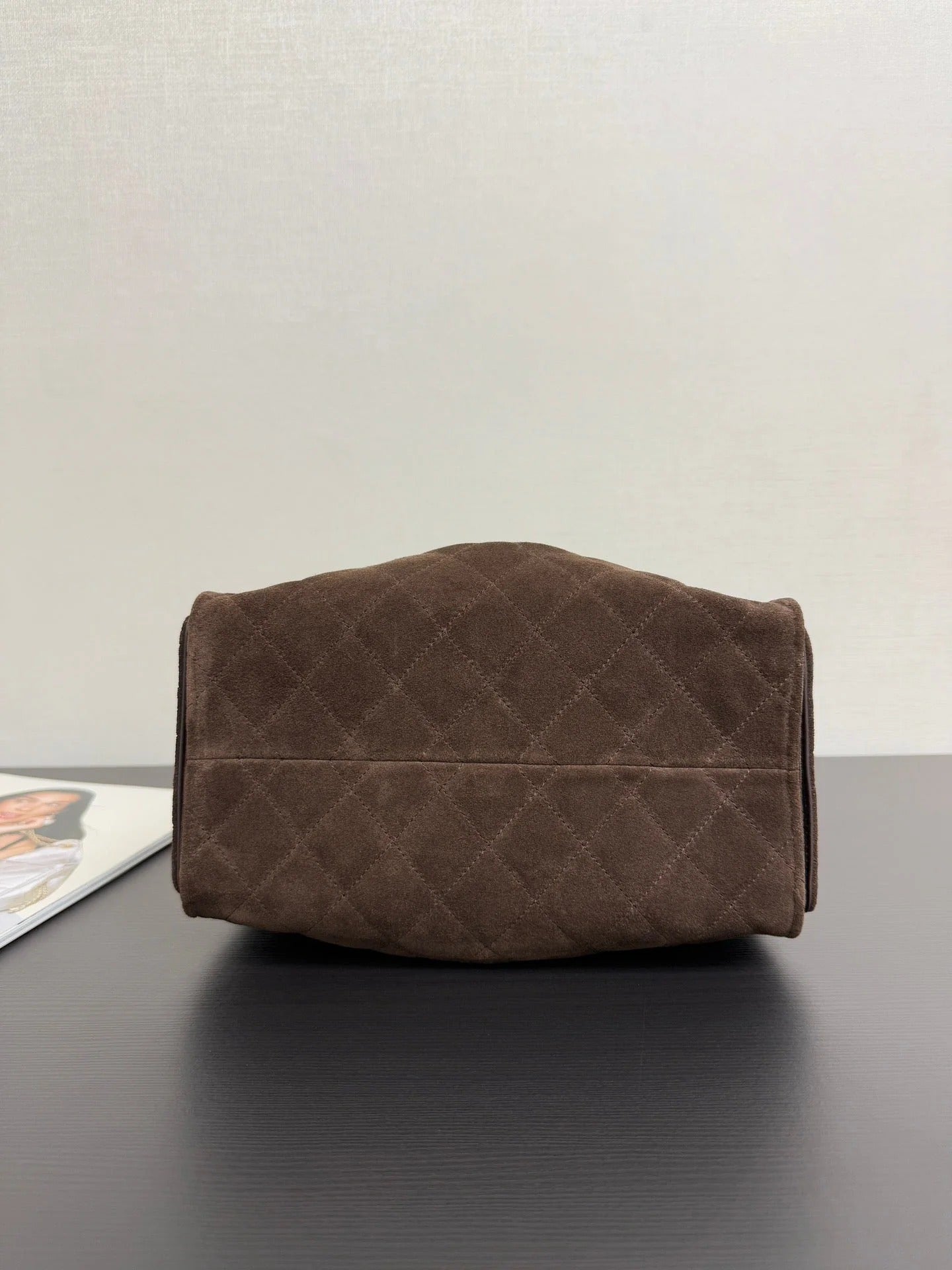 CHANEL 25S HOBO BAG 30 CM IN DARK BROWN SUEDE WITH GOLD HARDWARE