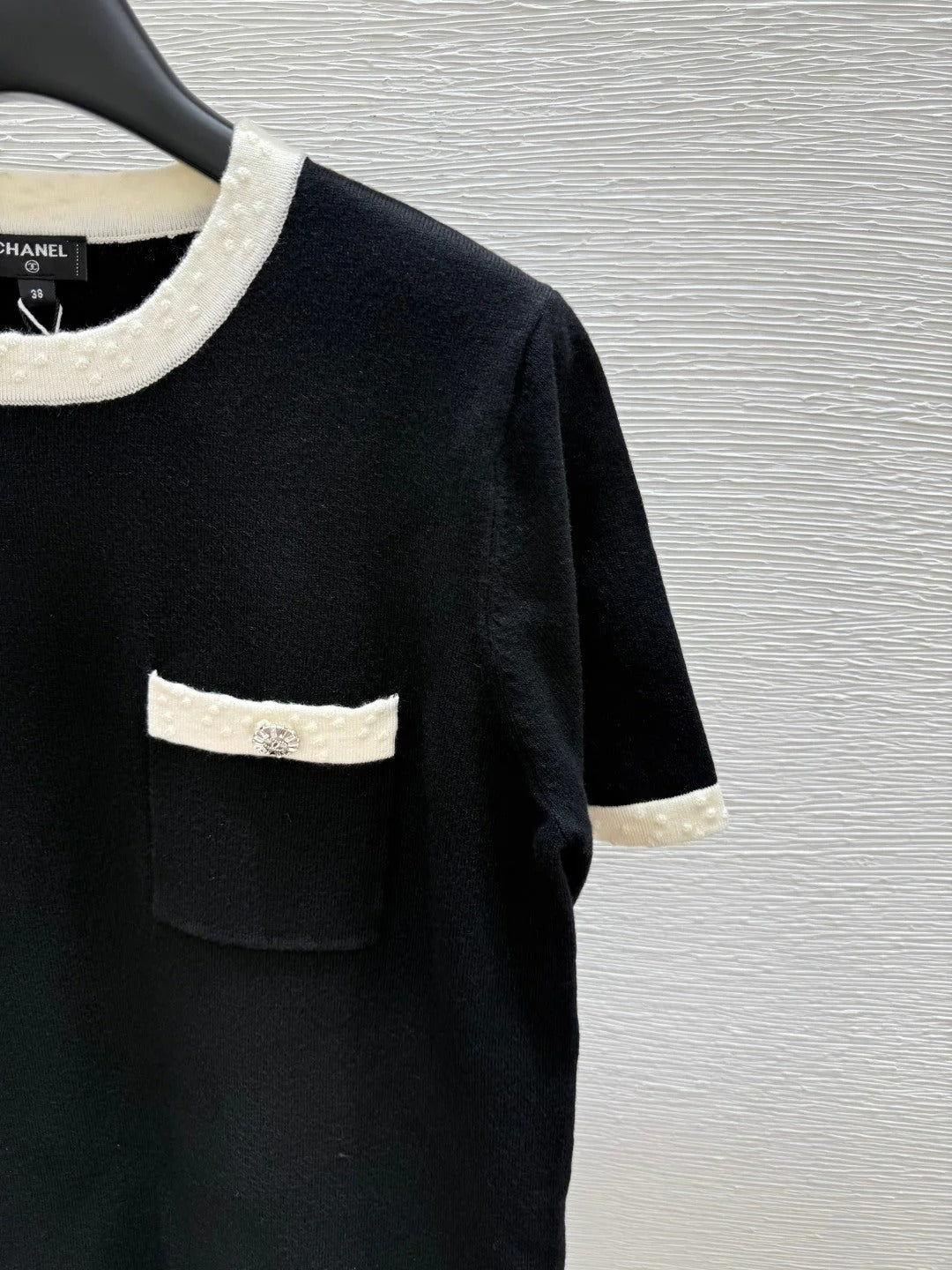 CC SHORT-SLEEVE CREW NECK KNIT TOP 267987