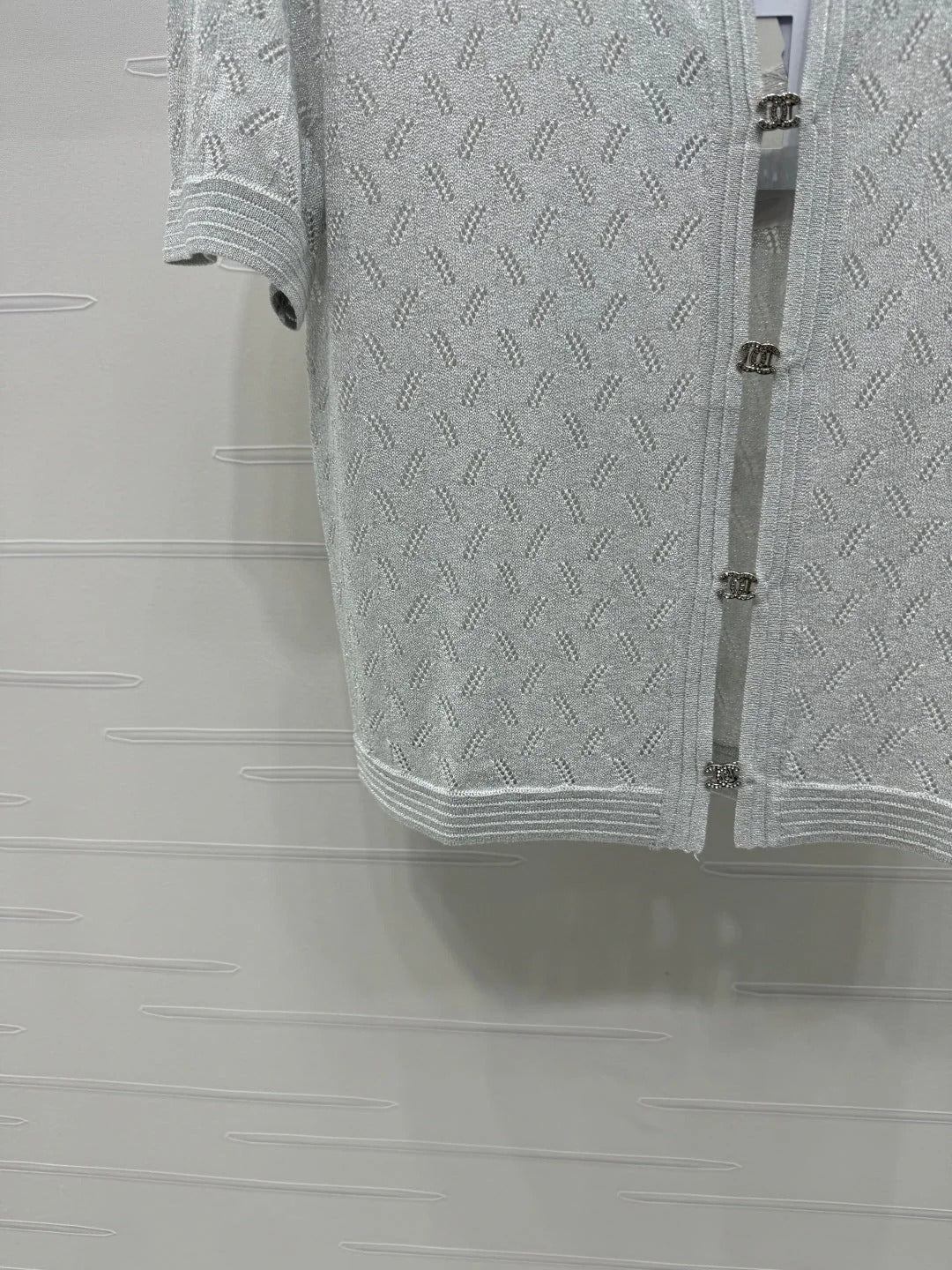 CHANEL SHORT-SLEEVE SEQUINNED KNIT CARDIGAN 269409