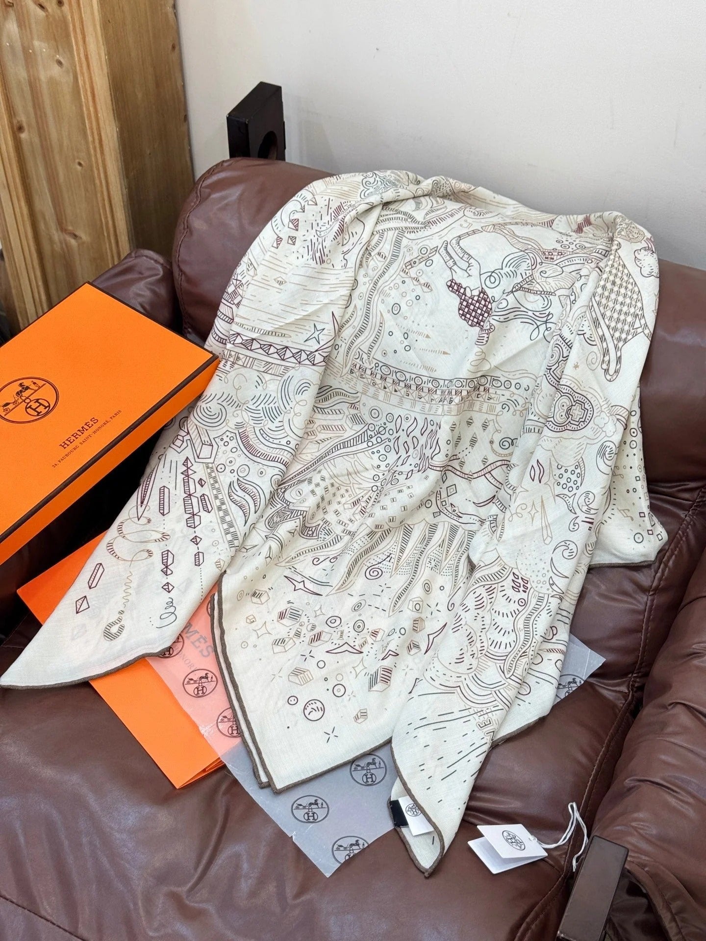 HERMES 25S SCARF 135 IN SILK 854788