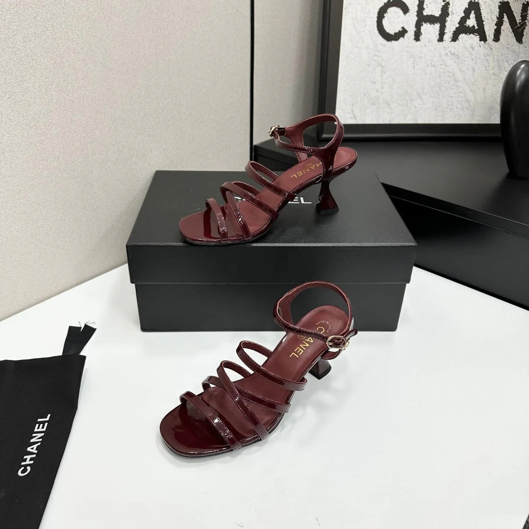 CC 26s High Heel Sandals 65 Burgundy Patent Leather 626288