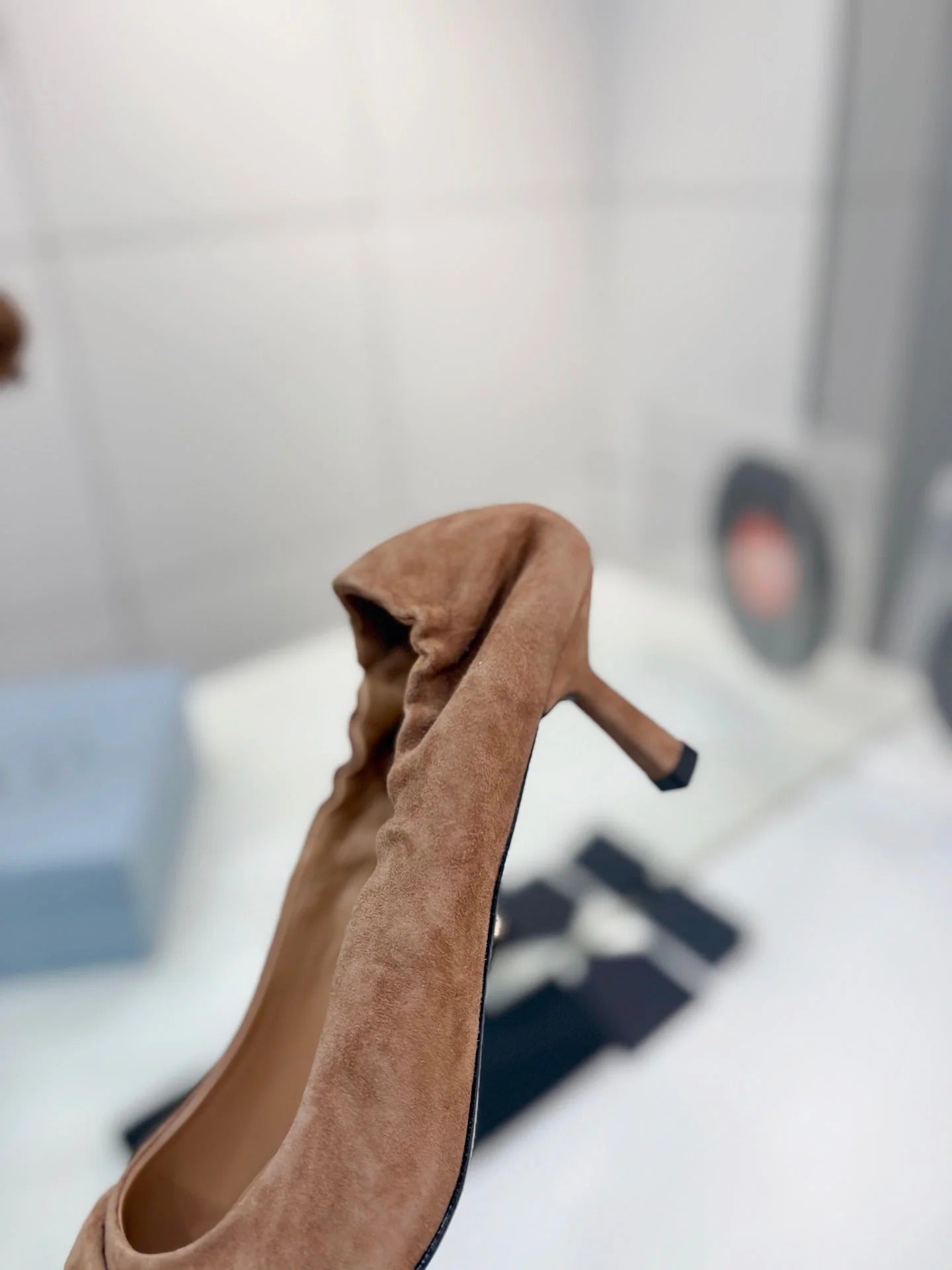 PRA 26S Pointed Toe High Heels 55 Brown Suede 627133