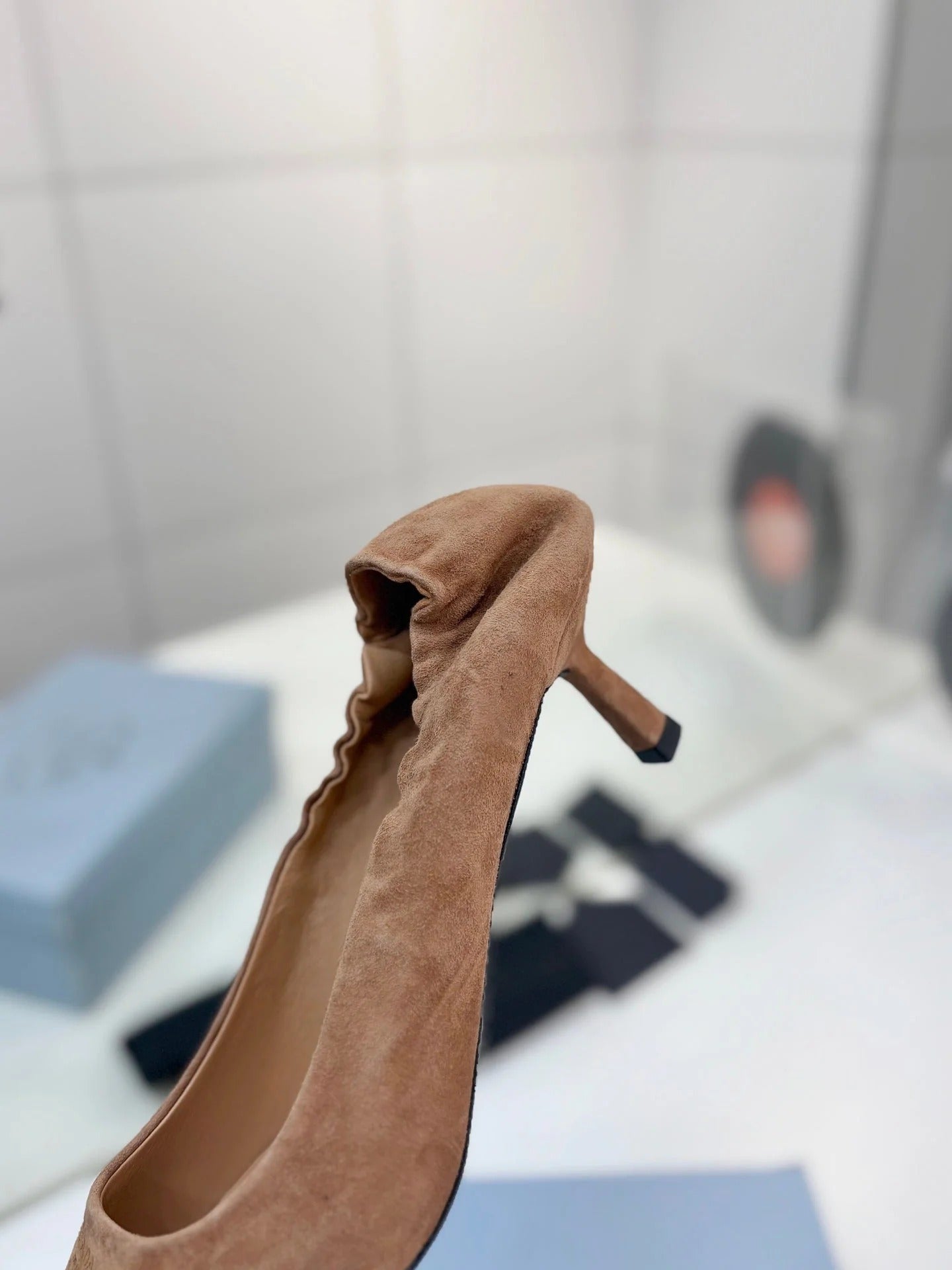 PRA 26S Pointed Toe High Heels 55 Brown Suede 627127