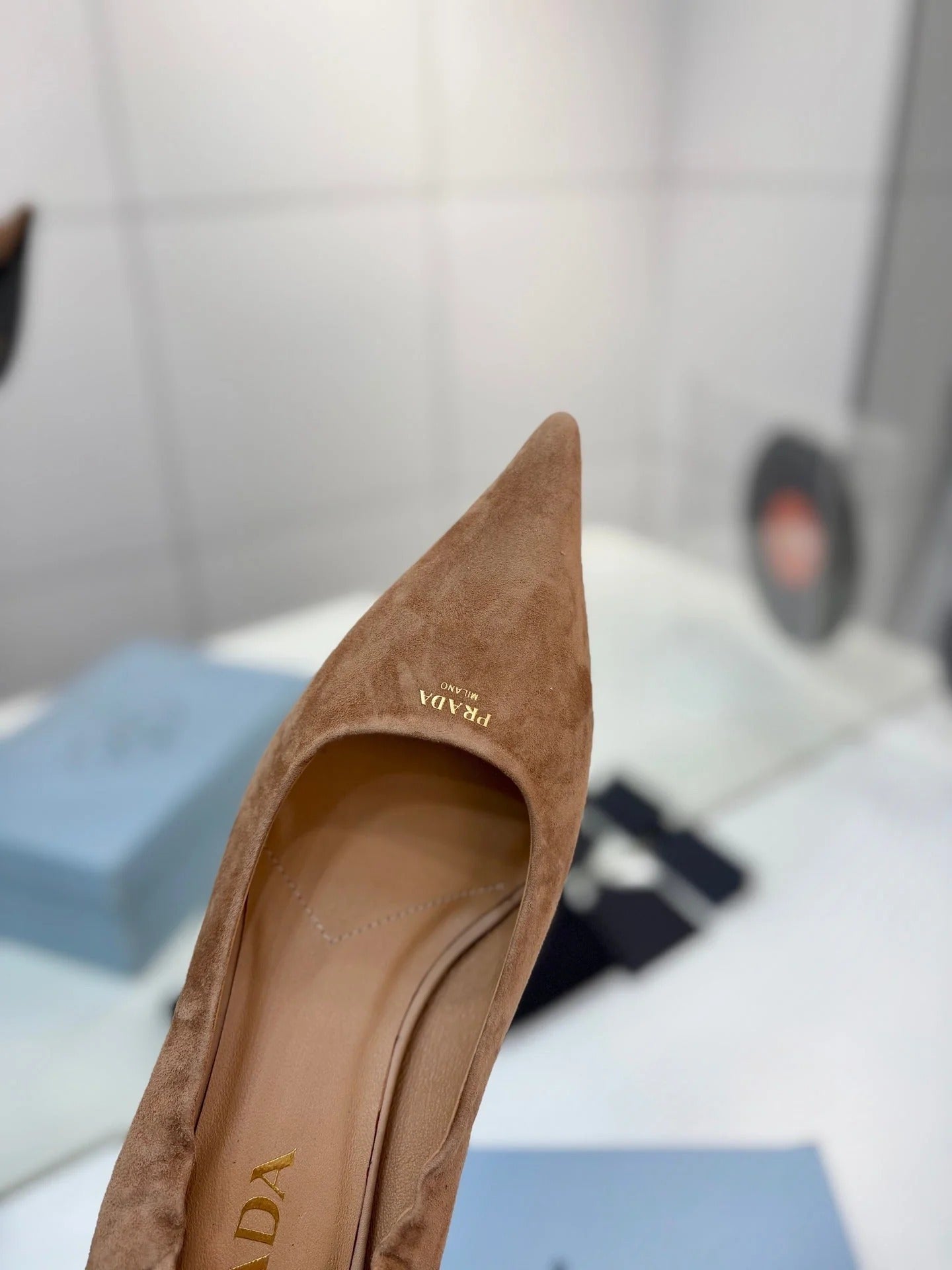 PRA 26S Pointed Toe High Heels 55 Brown Suede 627127