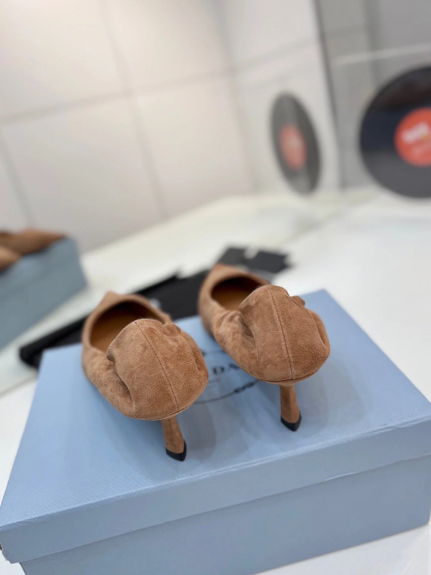 PRA 26S Pointed Toe High Heels 55 Brown Suede 627127