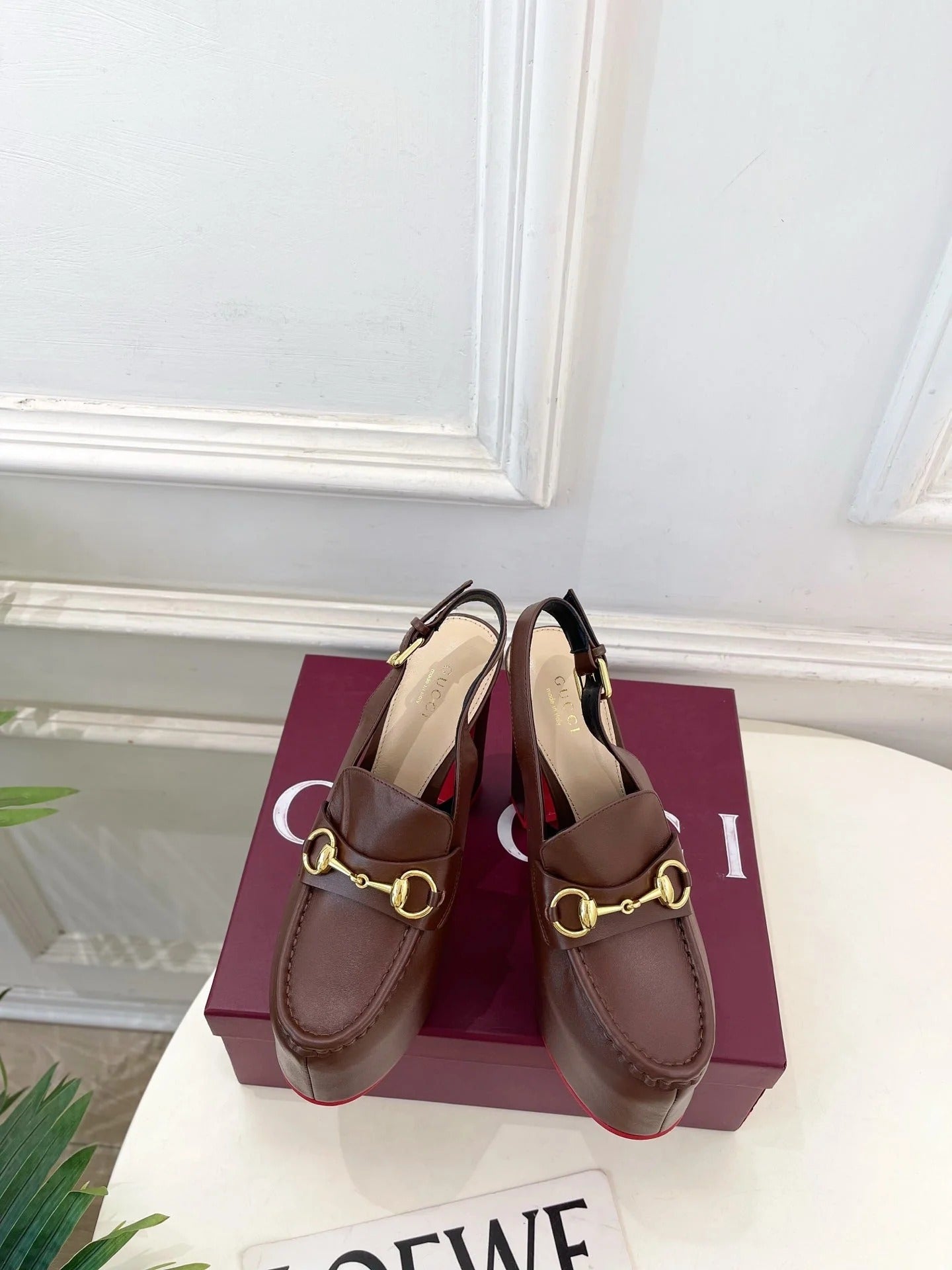 GG 26SS Platform Sandals 130 Brown Sheepskin 640265