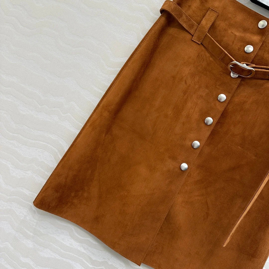 PRADA LAMB LEATHER SKIRT 276298