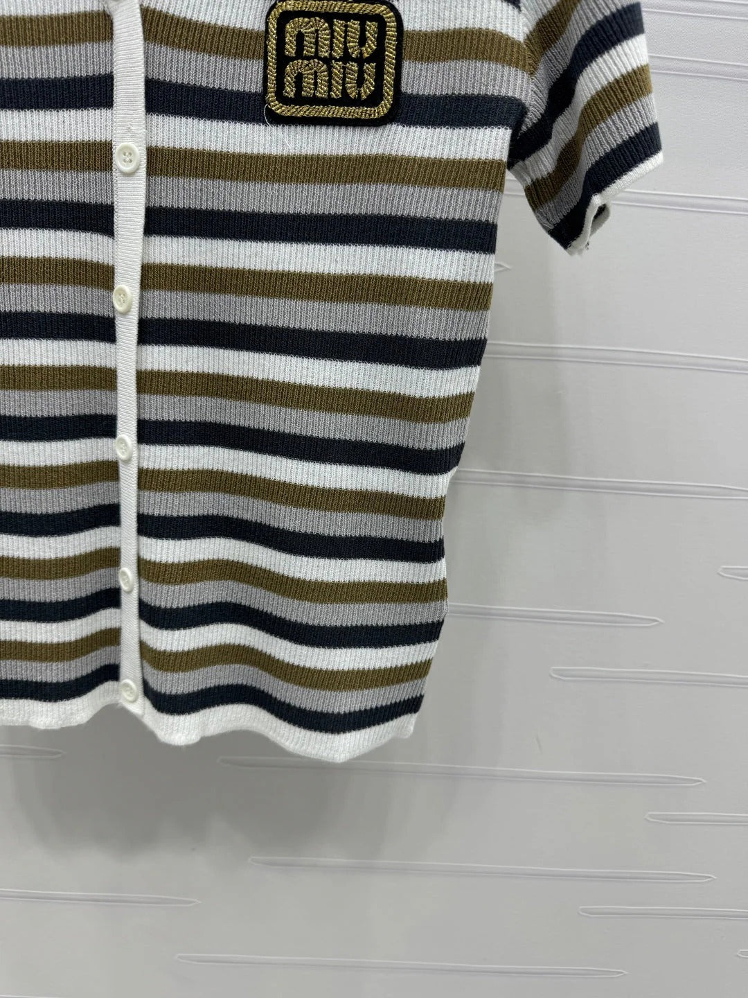 MIUMIU SHORT-SLEEVE KNIT CARDIGAN 274944