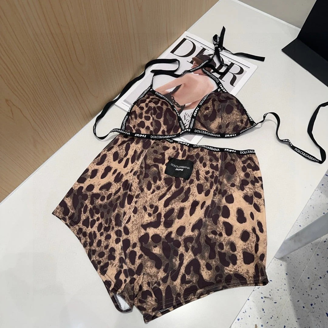 DOLCE & GABBANA BIKINI 25S TWO PIECE IN BROWN 742675