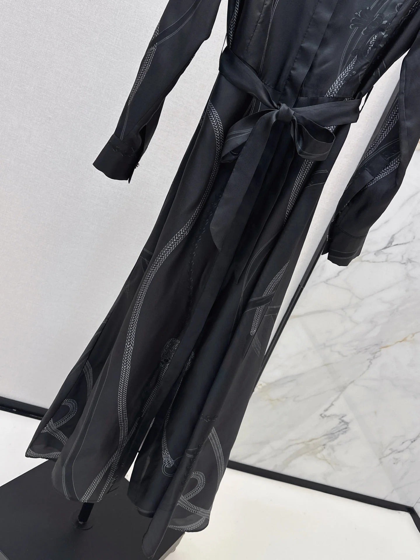 HERMES 25S LONG SILK DRESS 80580