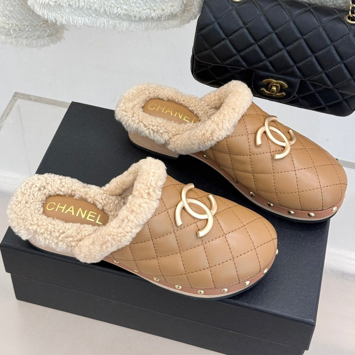 Chanel 2026 Quilted Mule Leather Wool 188603