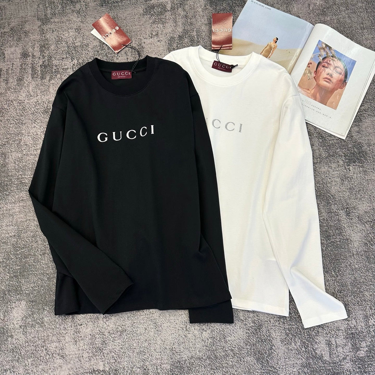 GG 26FW Cotton Jersey T-Shirt Glitter Logo Cotton 446462