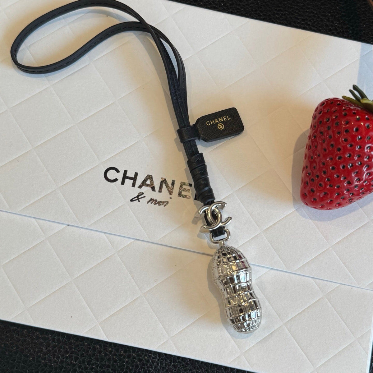 Chanel Silver Peanut Charm