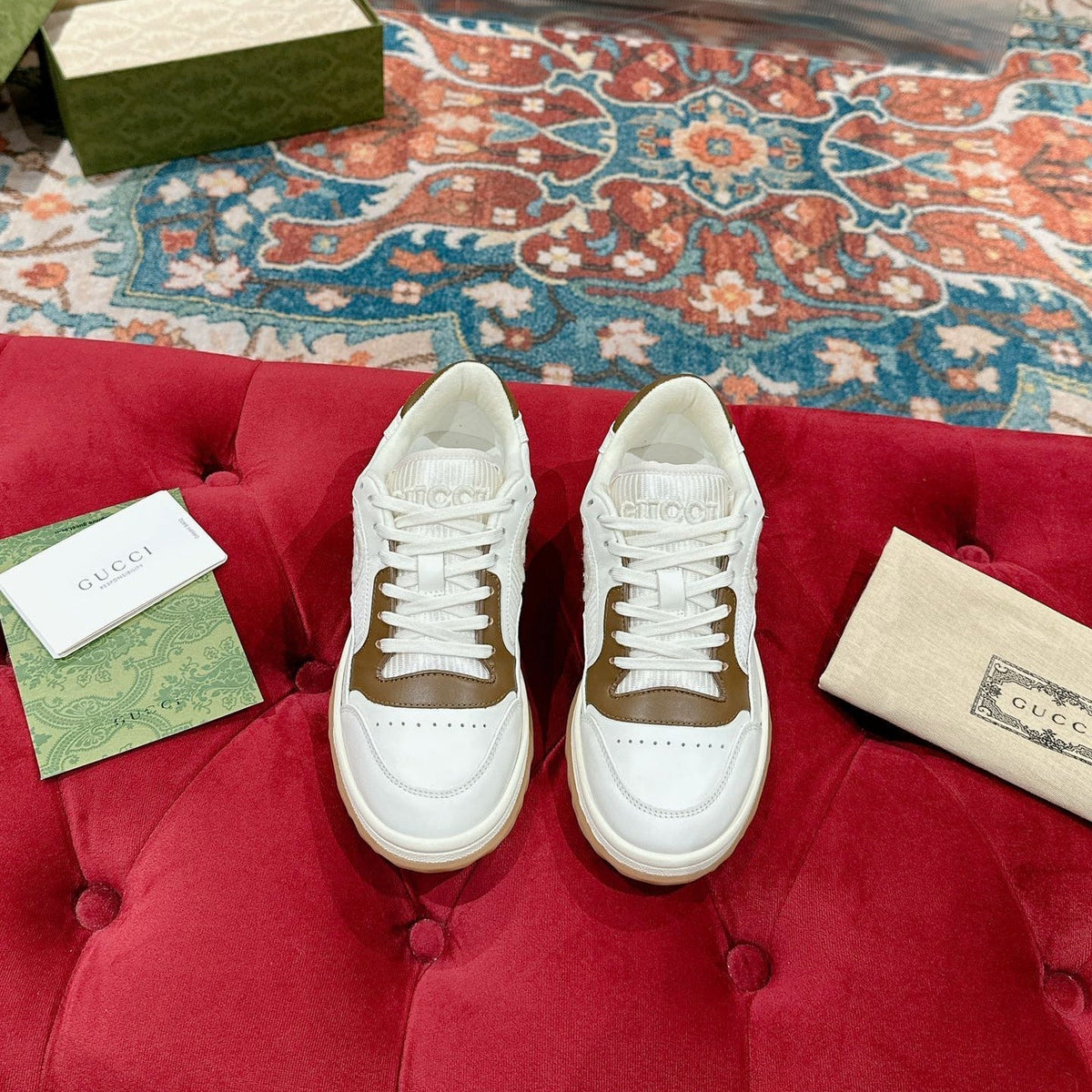 GG 26s Sneakers White Mix Brown Calfskin