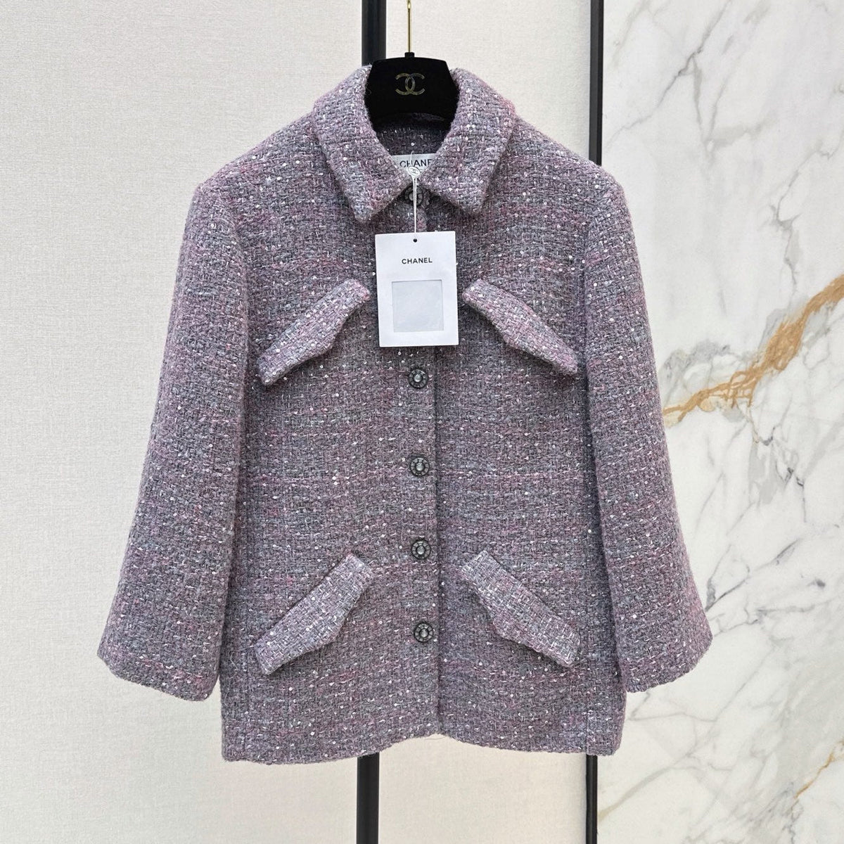 Chanel 2026 Sequins Jacket Purple Tweed