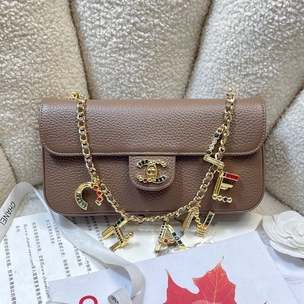 Chanel 2026 Gemstone-encrusted Flap Bag 22cm Textured Leather 407426