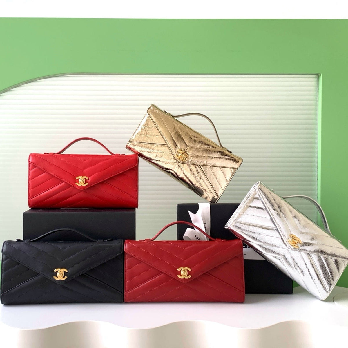 Chanel 2026 Top Handle Clutch Bag 26cm Calfskin 407397
