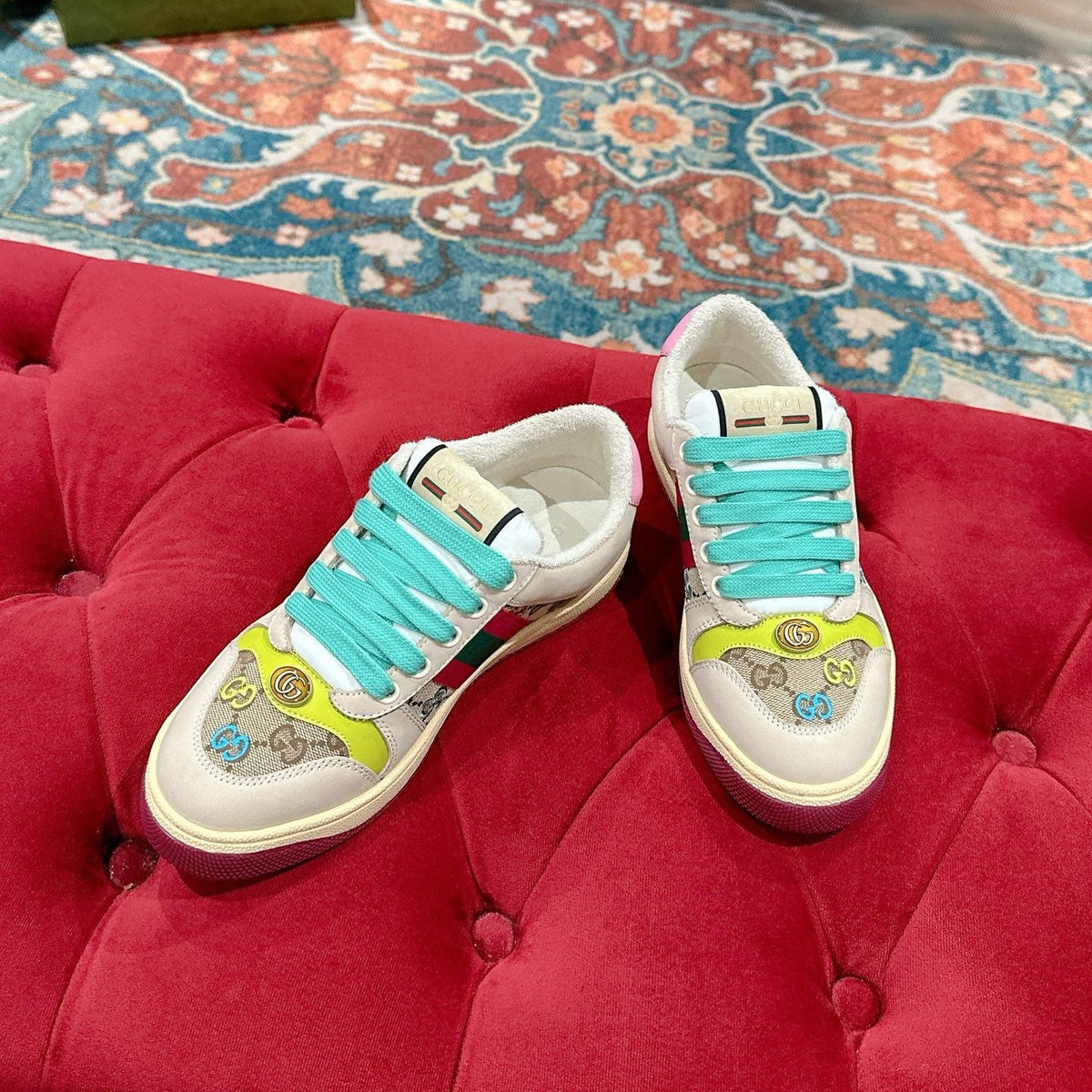 GG 26s Screener Sneaker Multicolor Suede And Canvas