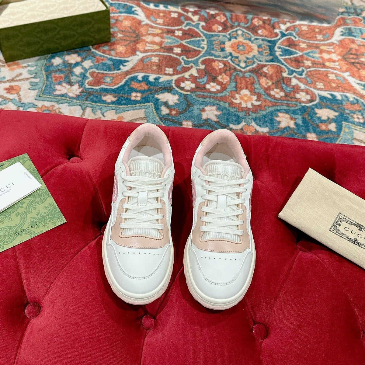 GG 26s Sneakers White Mix Light Pink Calfskin