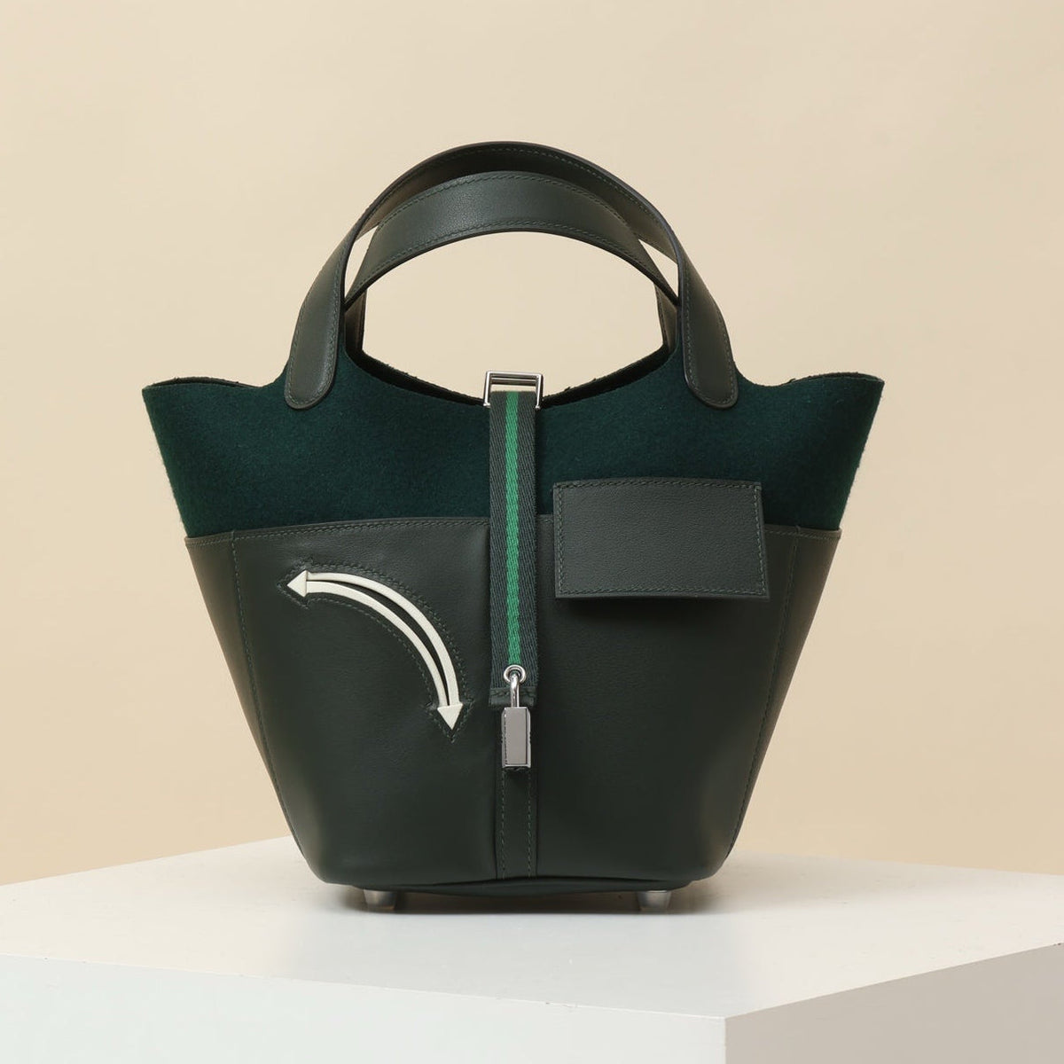 High-end Hermes 2026 Picotin Lock Go Team Bag 19cm Felt And Swift Calfskin