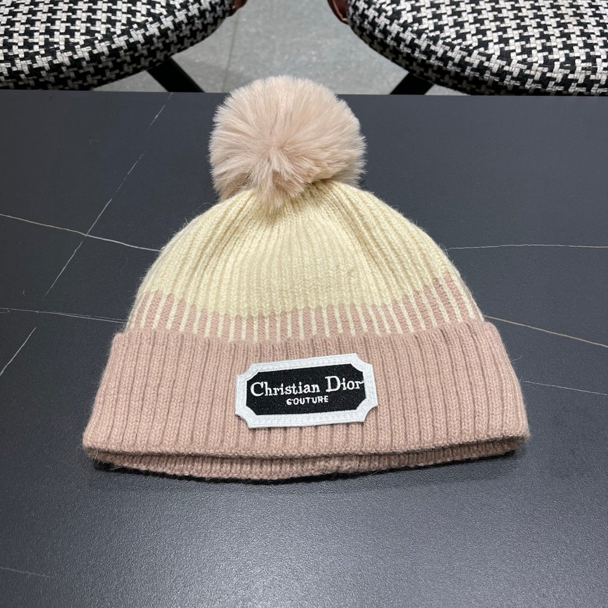 CD 26FW Color-Block Knit Beanie Knitted Wool 551991