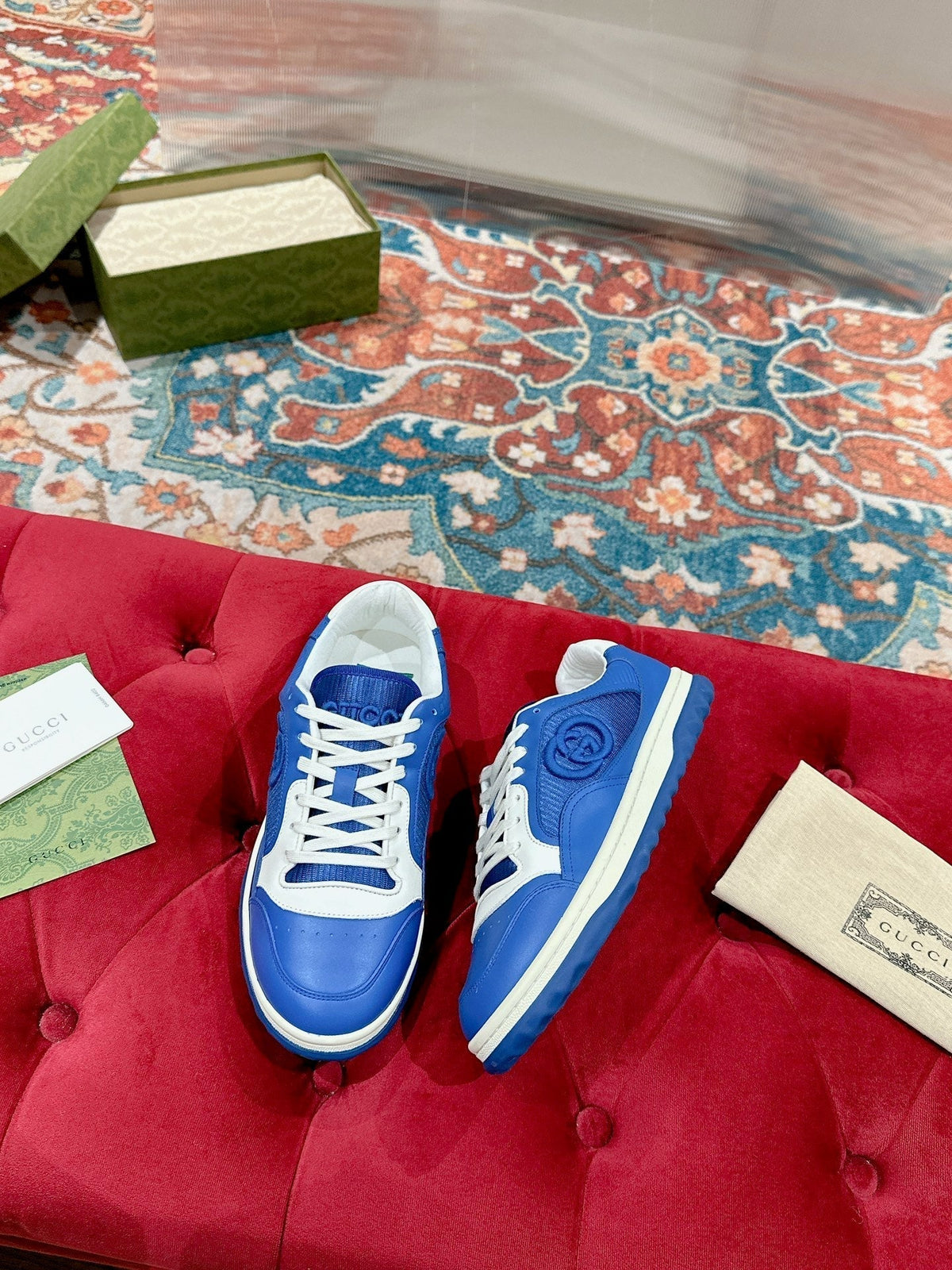 GG 26s Sneakers Blue Calfskin With Logo