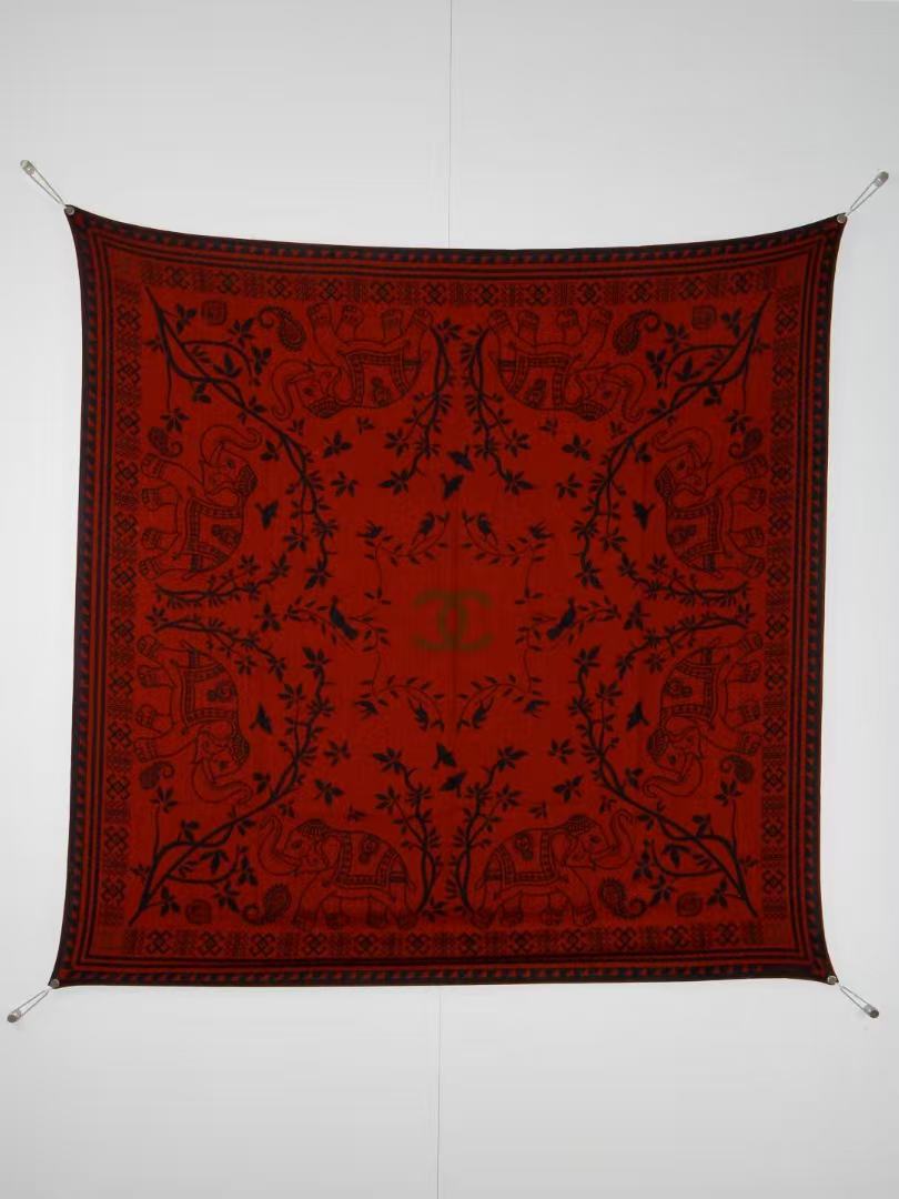 CC 2026 Square Scarf 140cm Cashmere Silk 550804