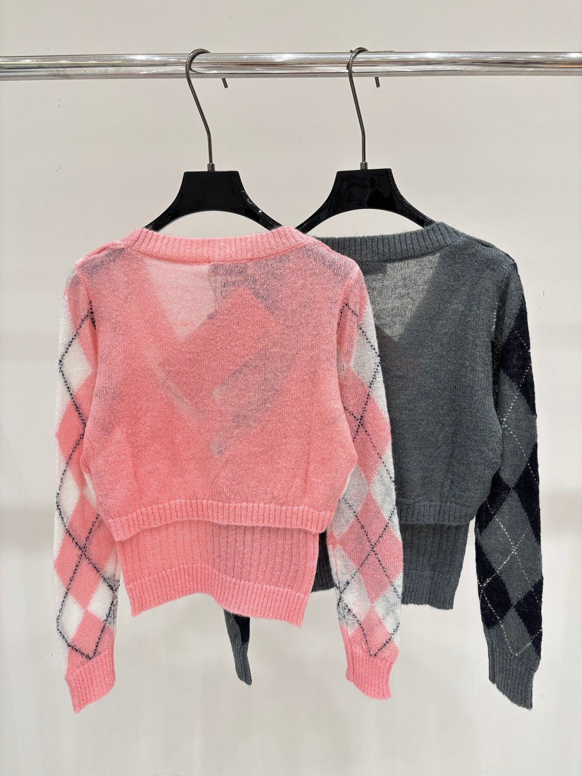 Miu 2026 Argyle Cardigan Knit 431816