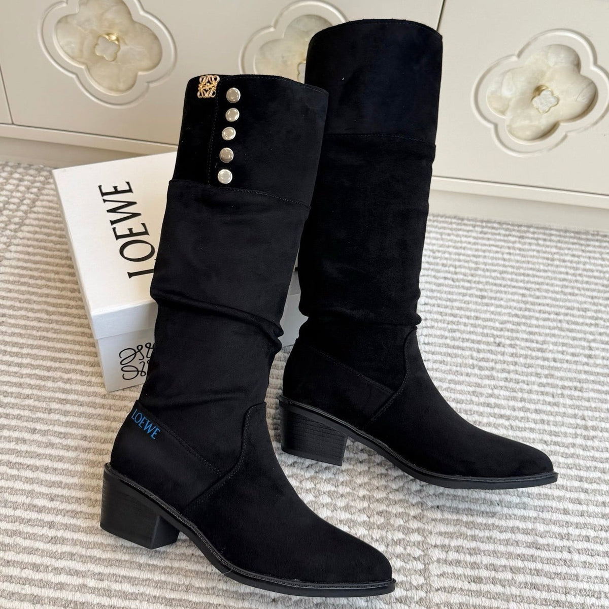 Loewe 2026 Knee-High Boots Suede 121953