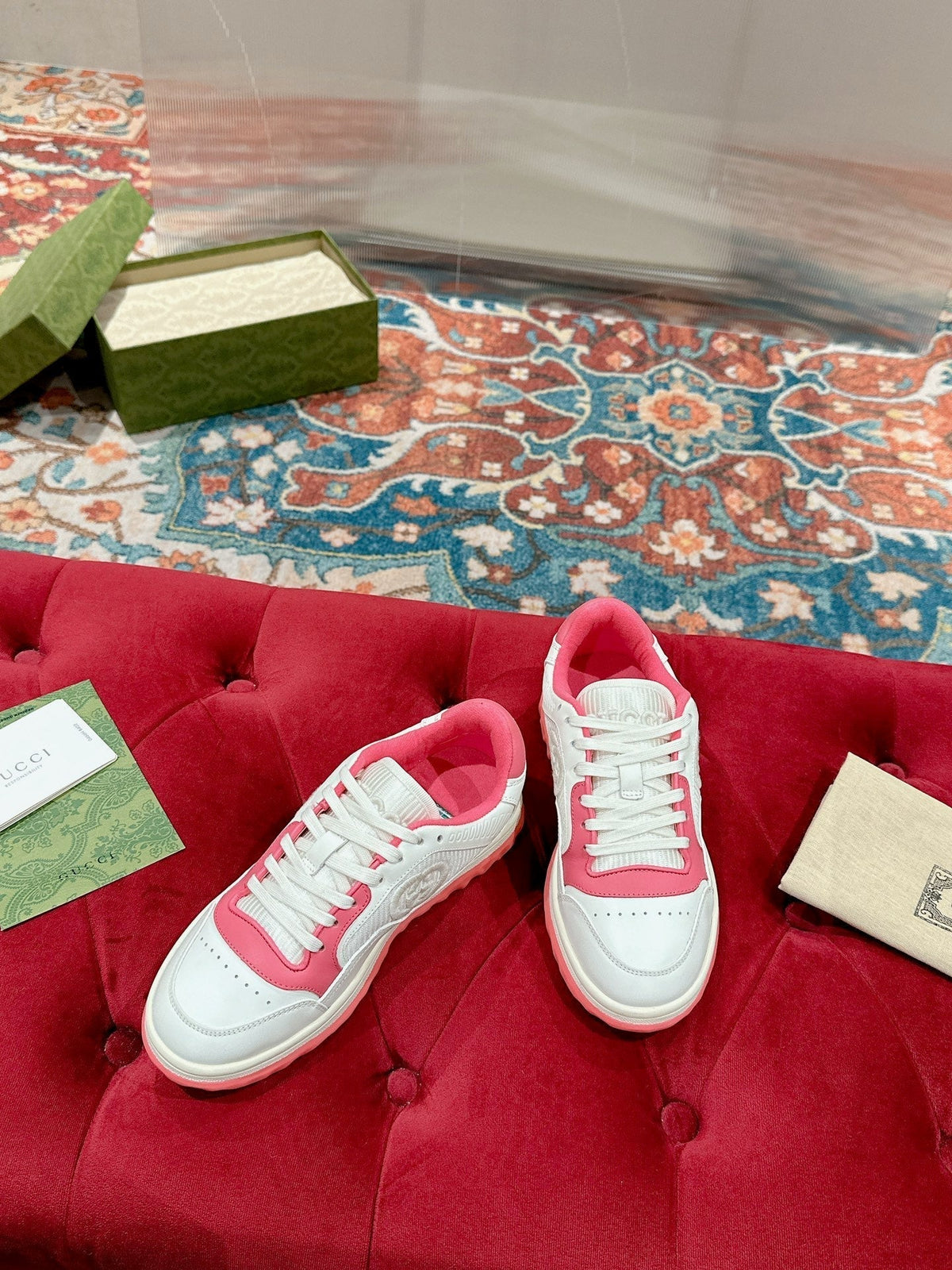 GG 26s Sneakers White And Pink Calfskin With Logo