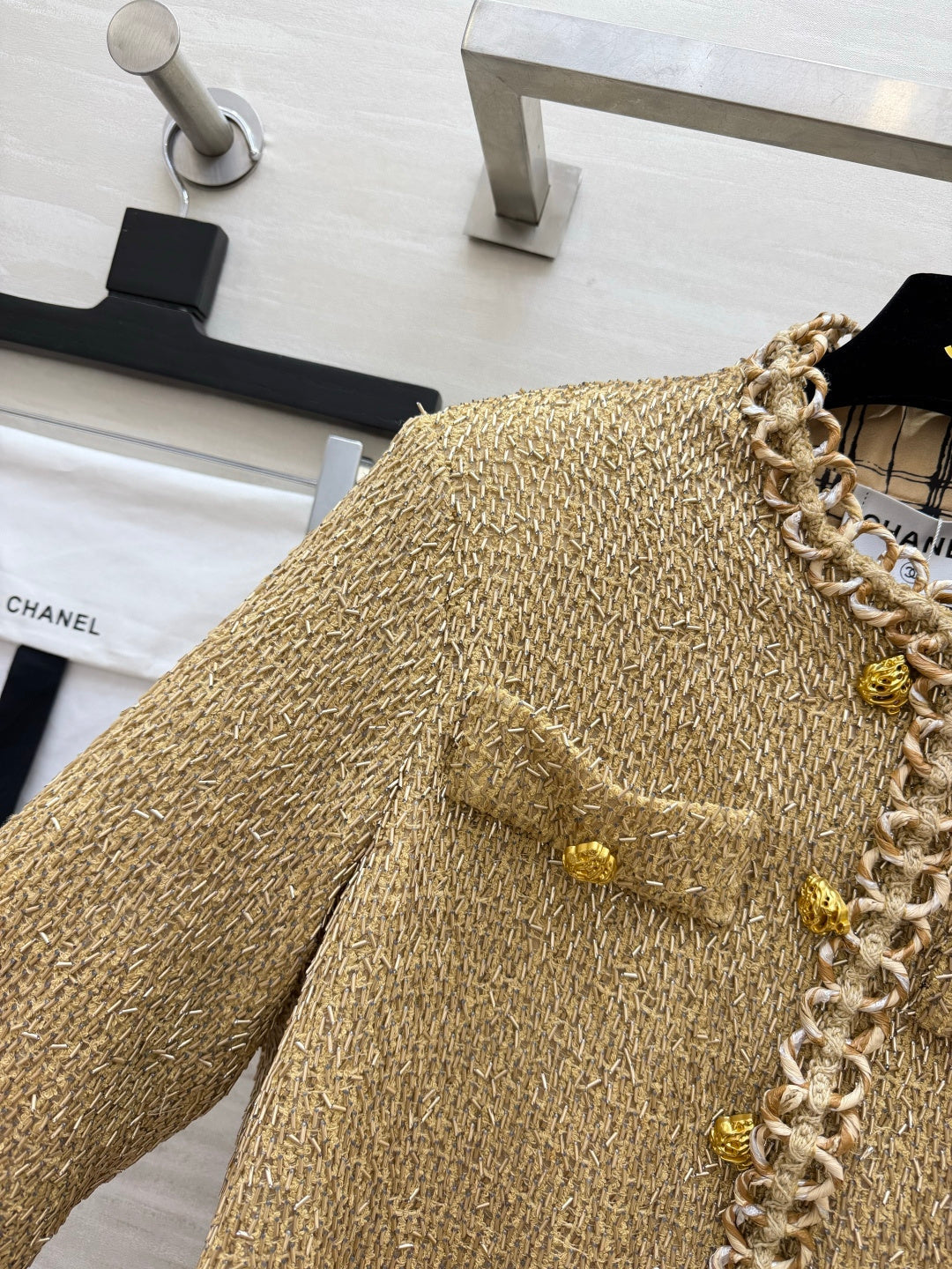 Chanel 2026 Bow Jacket Gold Tweed