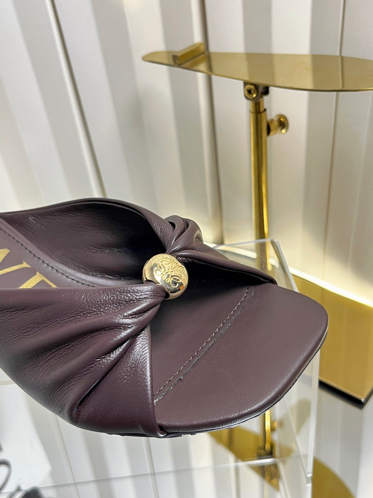 Loewe 26S Heeled Sandals 45 mm In Dark Brown Calfskin