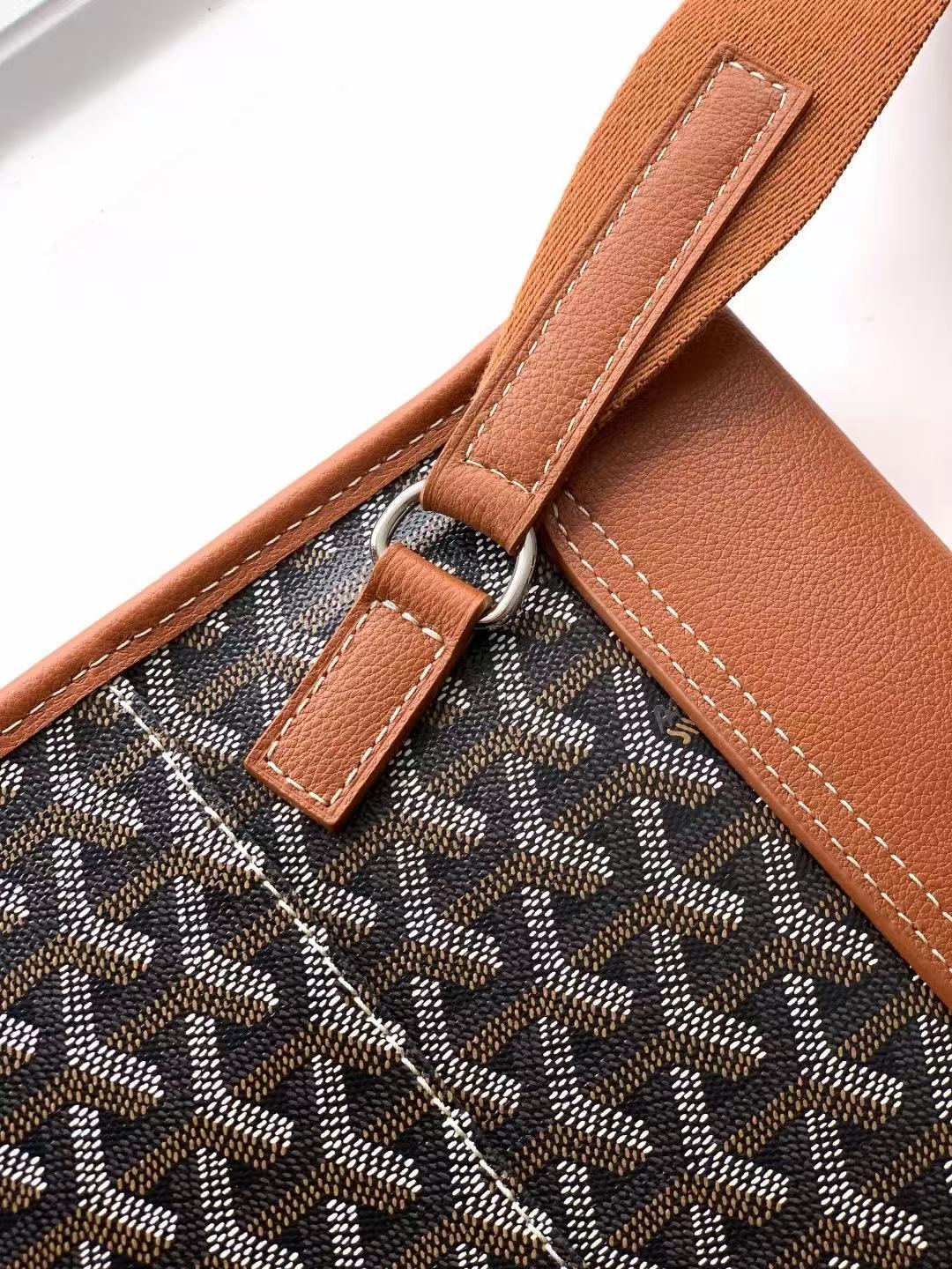 Goyard 2026 Coursier Messenger Bag 34cm Black Tan Leather