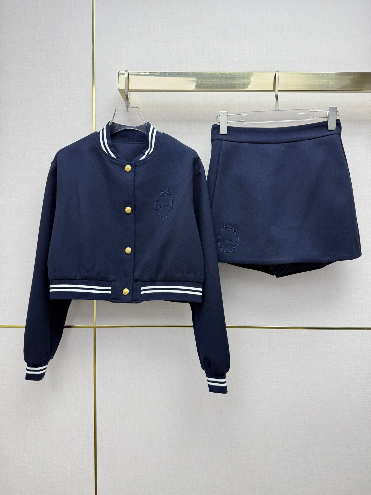 Dior 2026 Set Varsity Jacket And Mini Skirt Cotton 437589