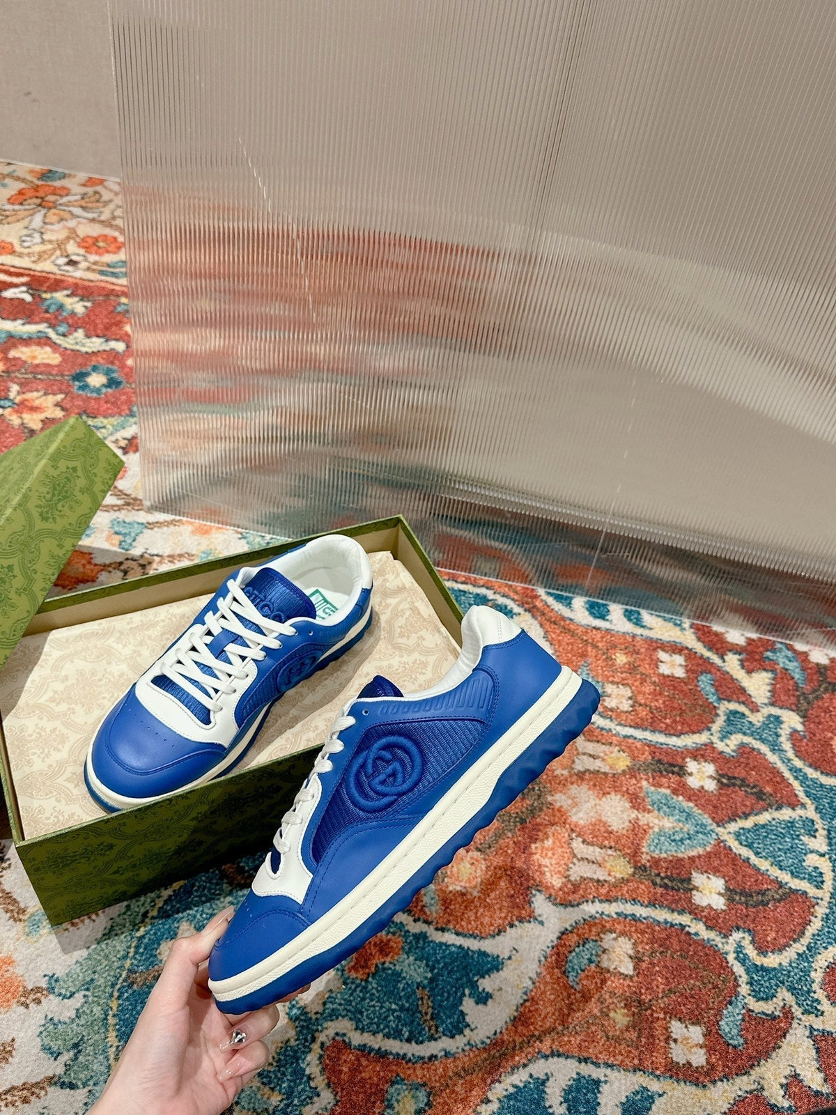 GG 26s Sneakers Blue Calfskin With Logo