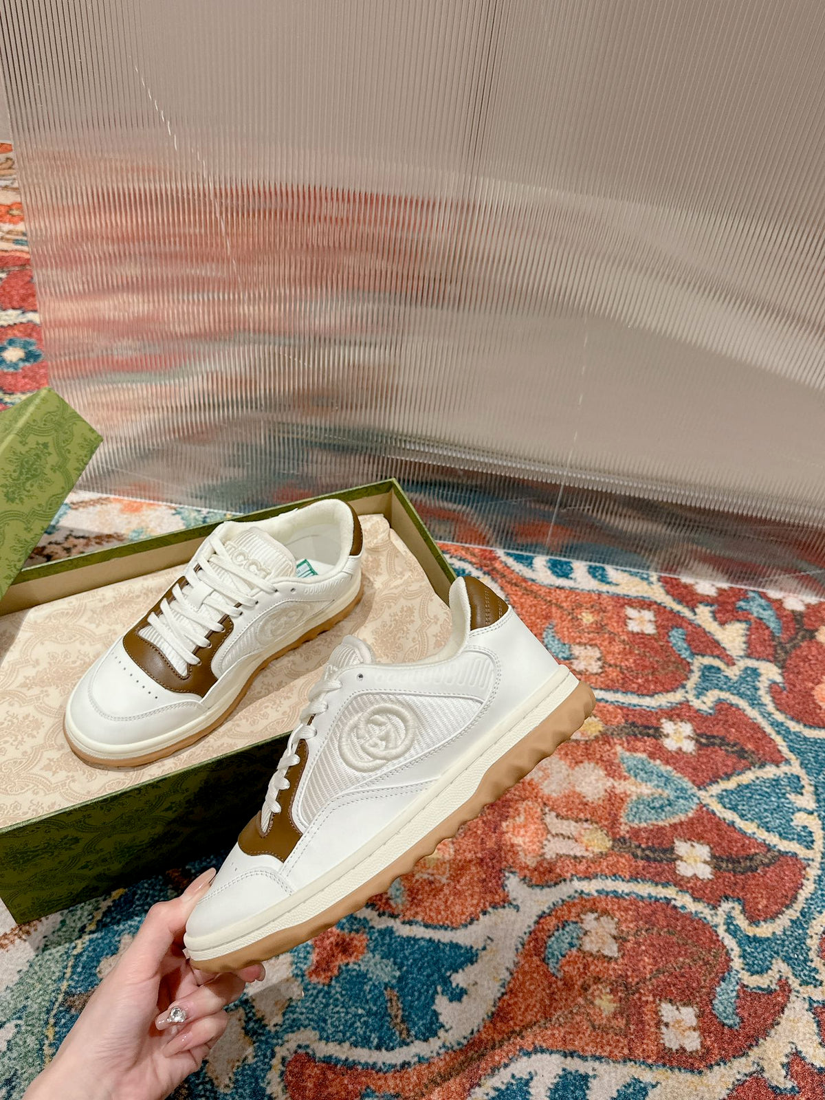 GG 26s Sneakers White Mix Brown Calfskin