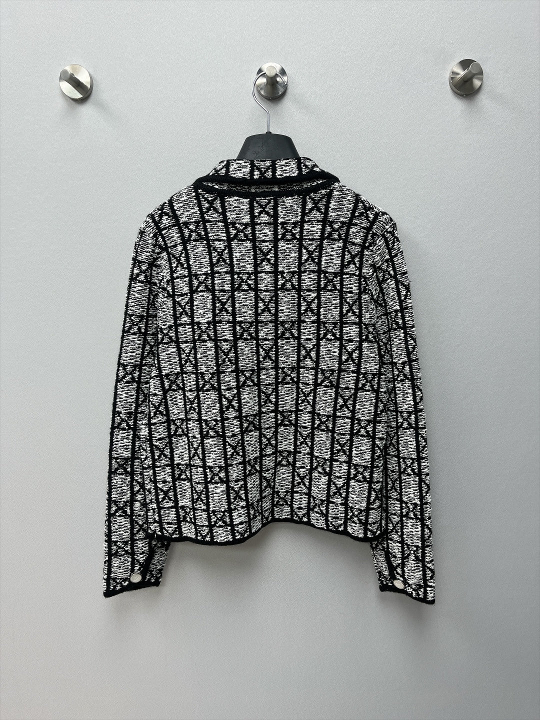 Dior 2026 Macrocannage Short Jacket Black Tweed 446635