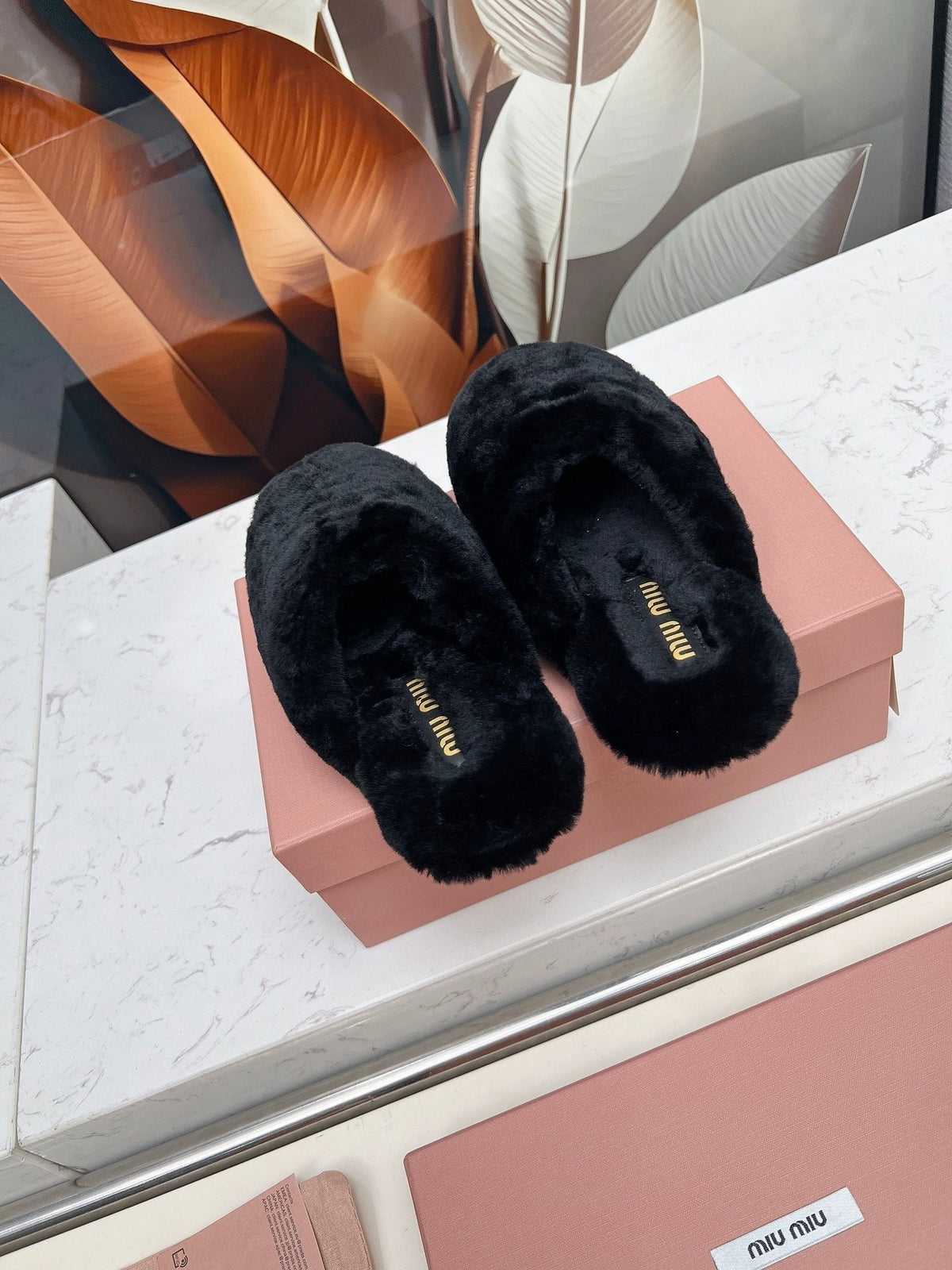 Miumiu 26S Mules Black Shearling