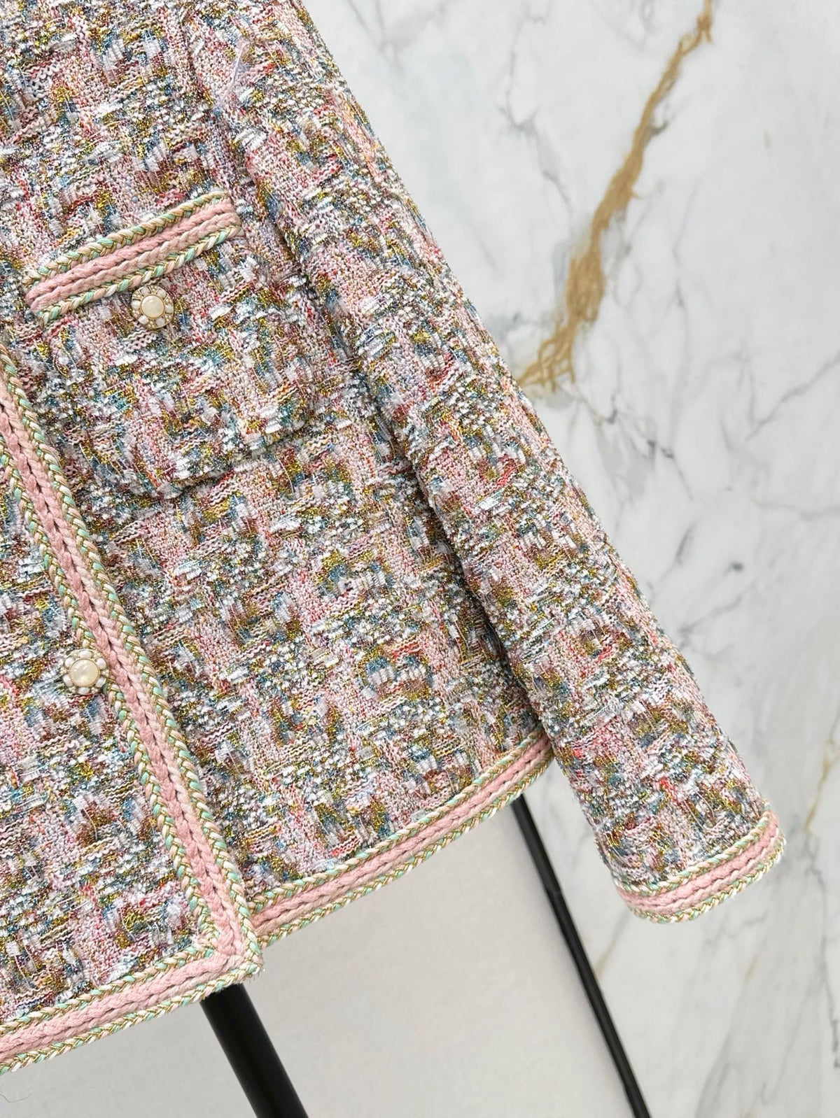 Celine 2026 Self-Portrait Jacket Pink Tweed
