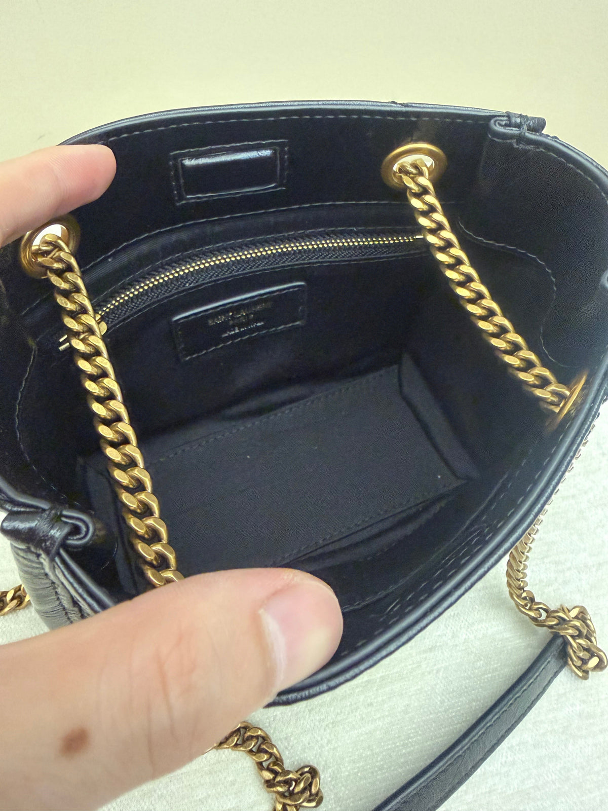 YSL 2026 Niki Mini Shopping Bag 19cm Gold Hardware Leather