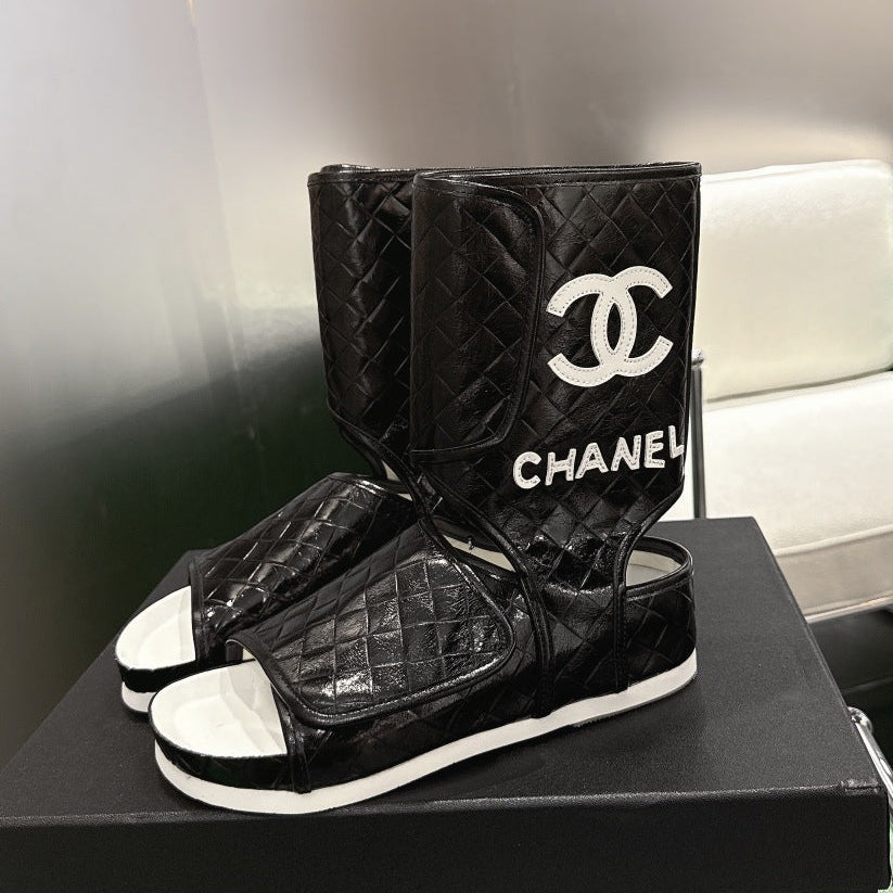Chanel 2026 Open-Toe Ankle Boots Leather 192883