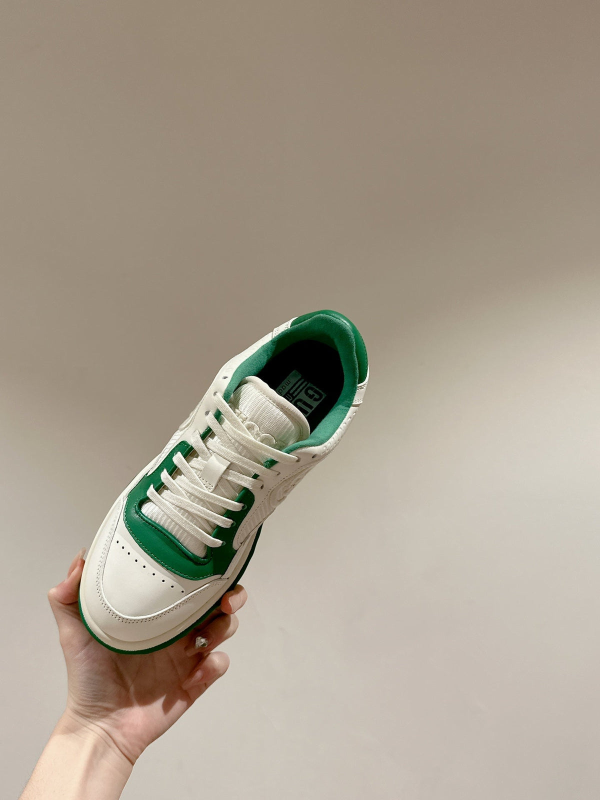 GG 26s Sneakers White Mix Green Calfskin