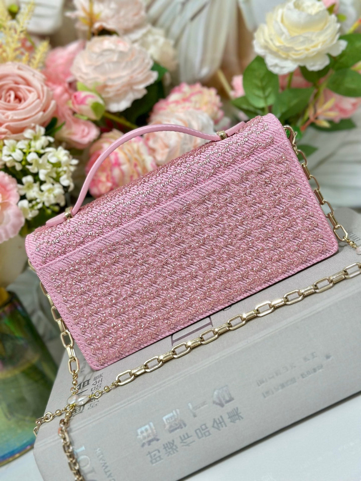 Dior 2026 Crossbody Bag White Chain 21cm Canvas 406832