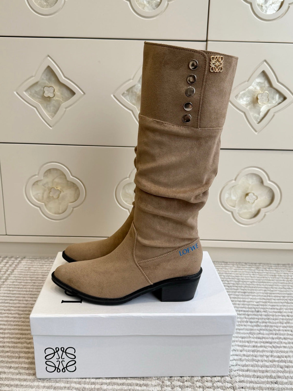Loewe 2026 Knee-High Boots Suede 121953