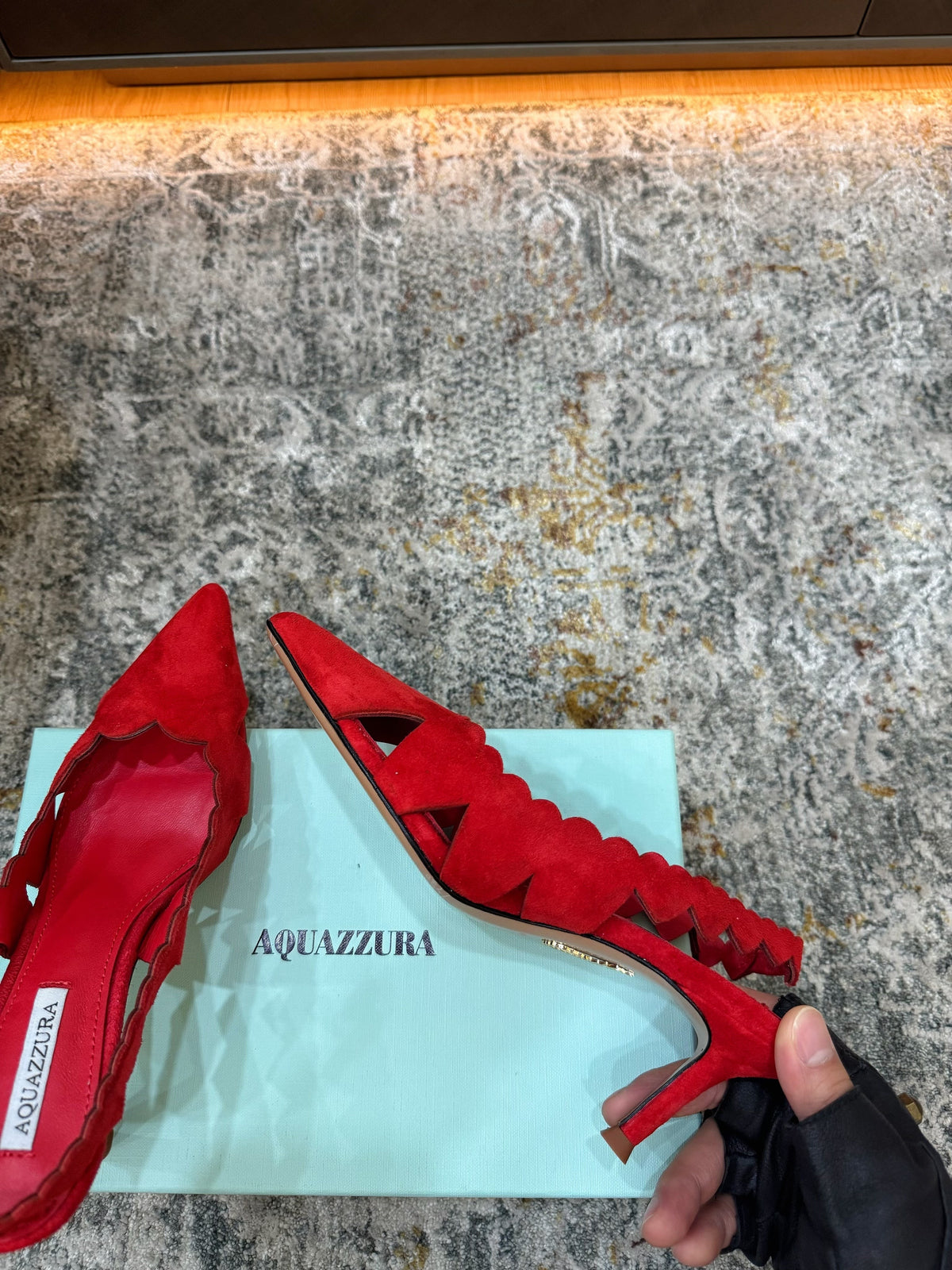 Aquazzura 26S Slingback 6cm Red Suede